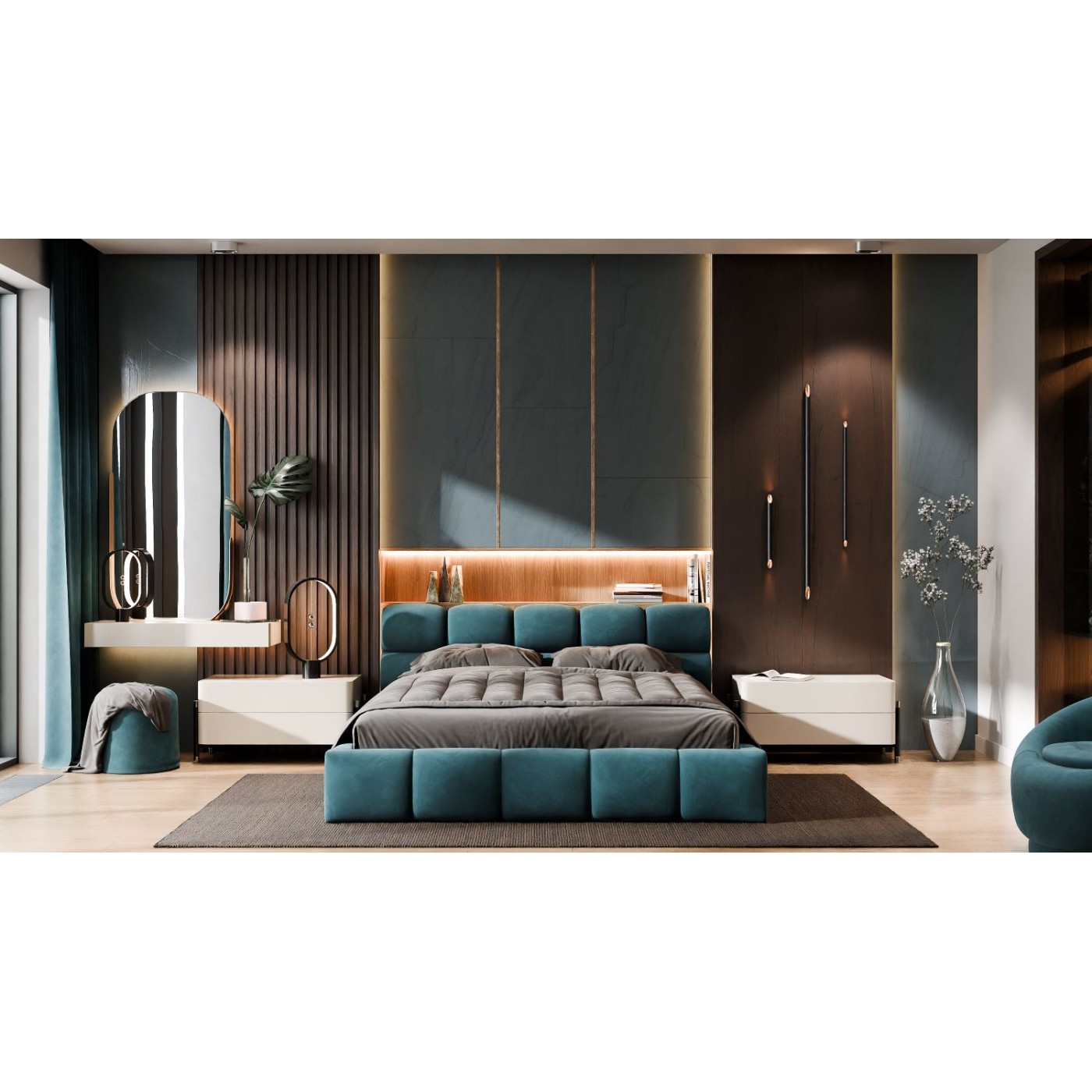 Мягкая 2-сп кровать Ванесса № 1 без под. мех.