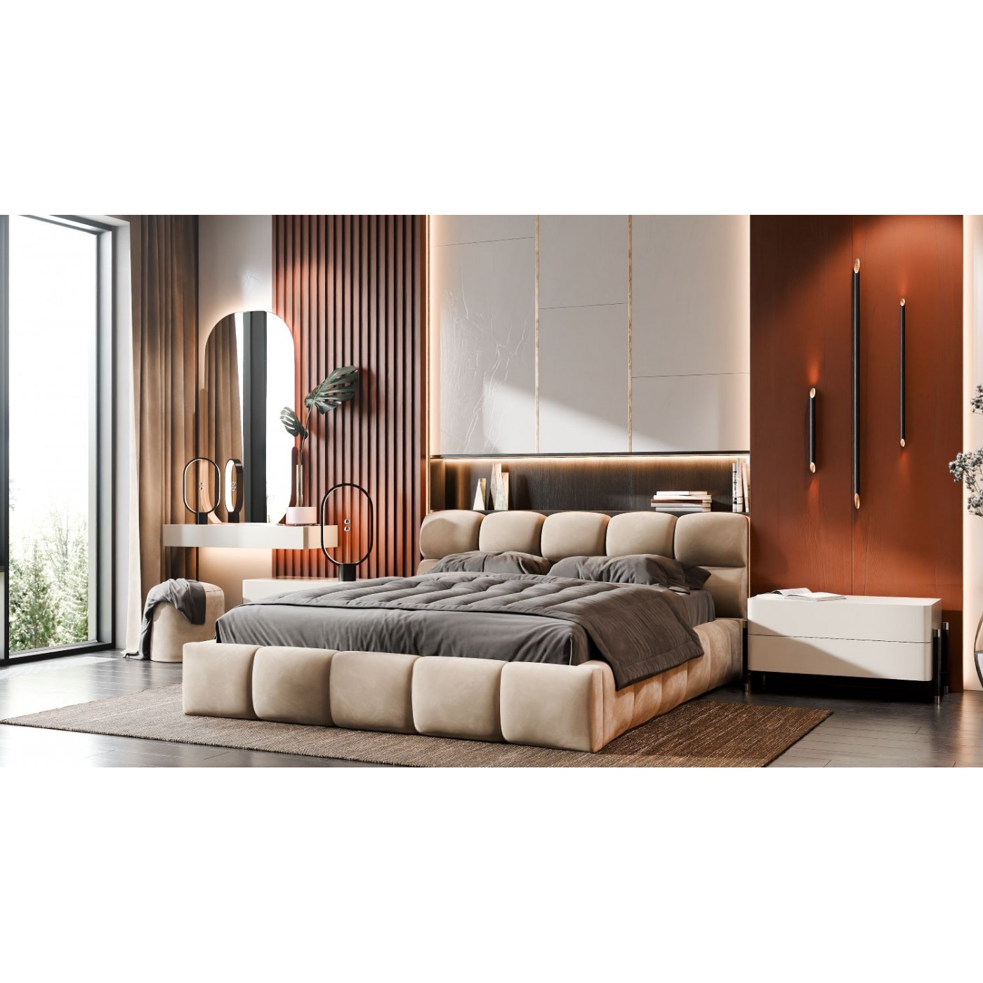 Мягкая 2-сп кровать Ванесса № 1 без под. мех.