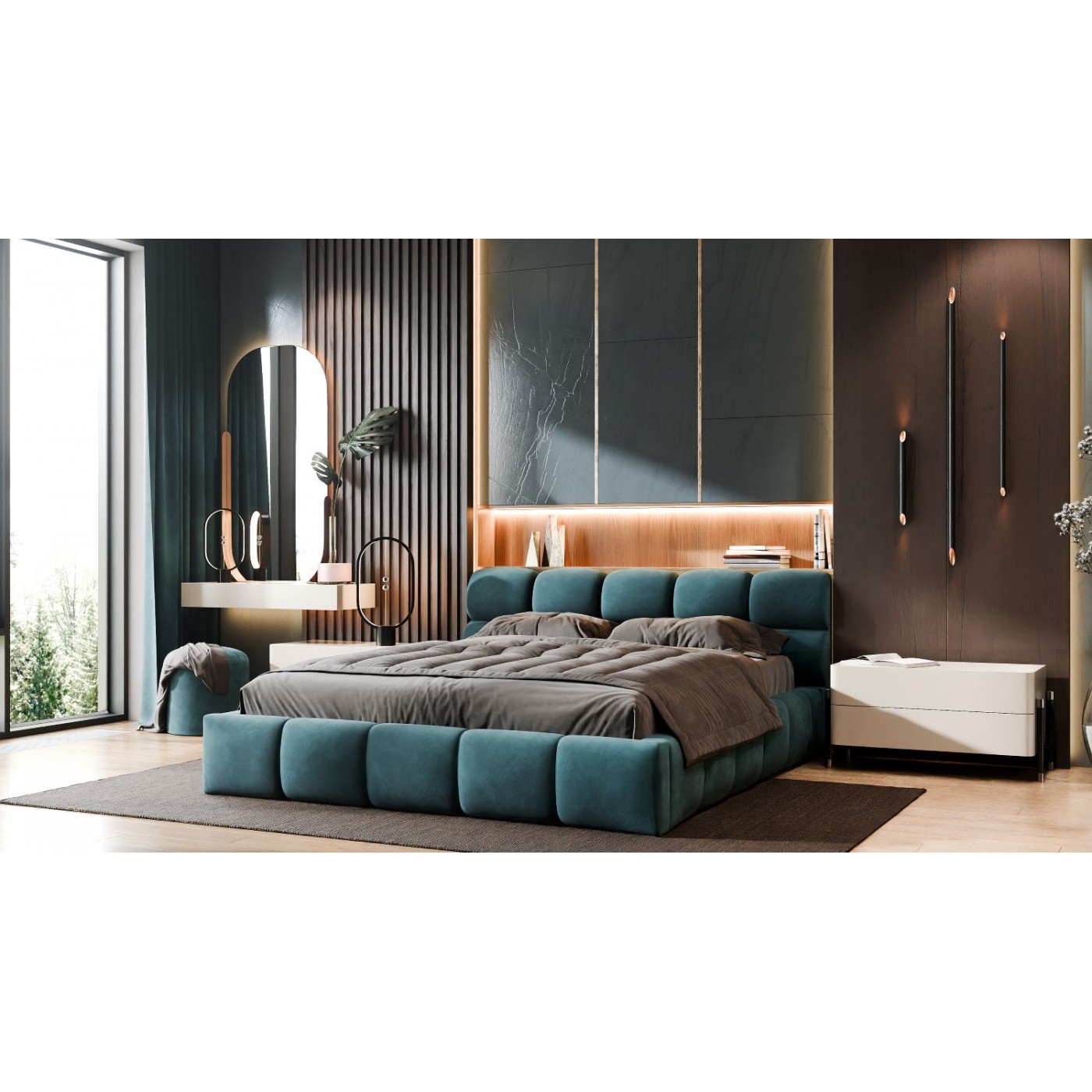 Мягкая 2-сп кровать Ванесса № 1 без под. мех.