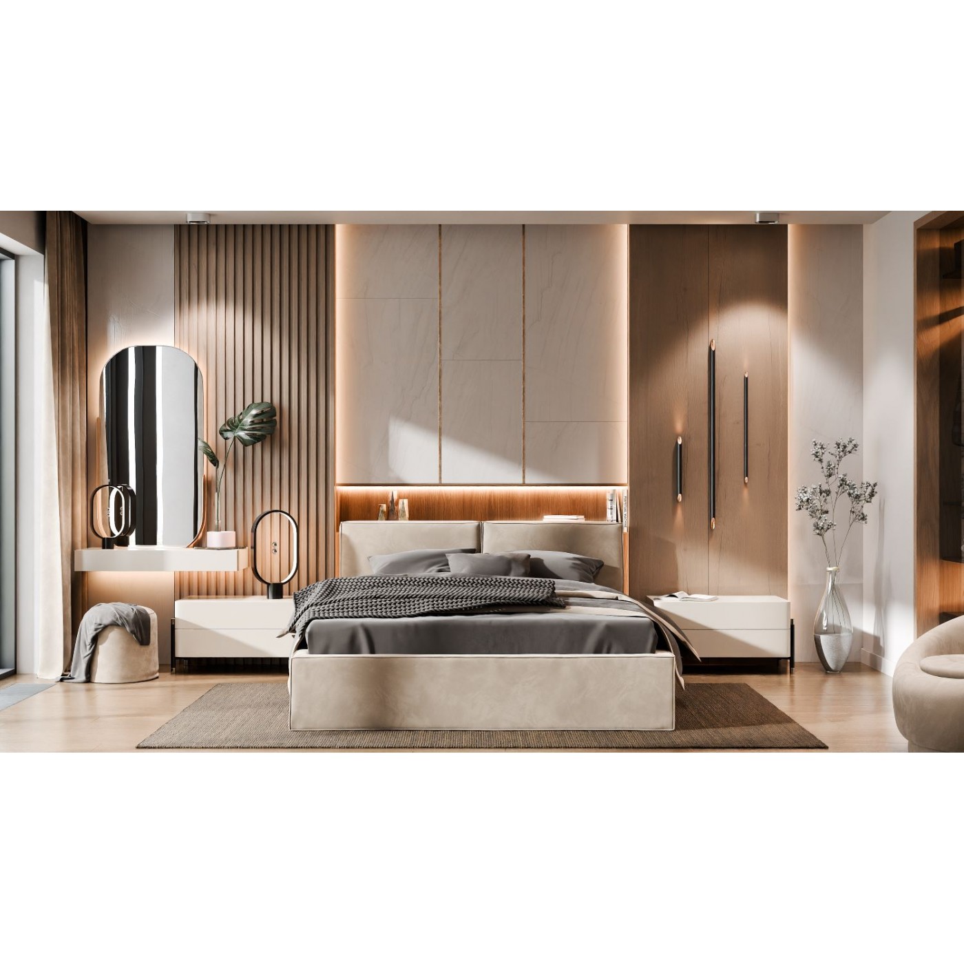 М'яке 2-сп ліжко Ванесса №4 без під. мех.