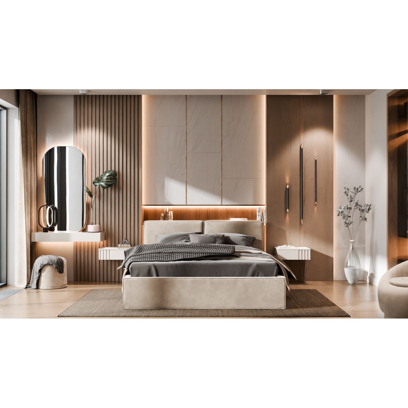 М'яке 2-сп ліжко Ванесса №4 без під. мех.