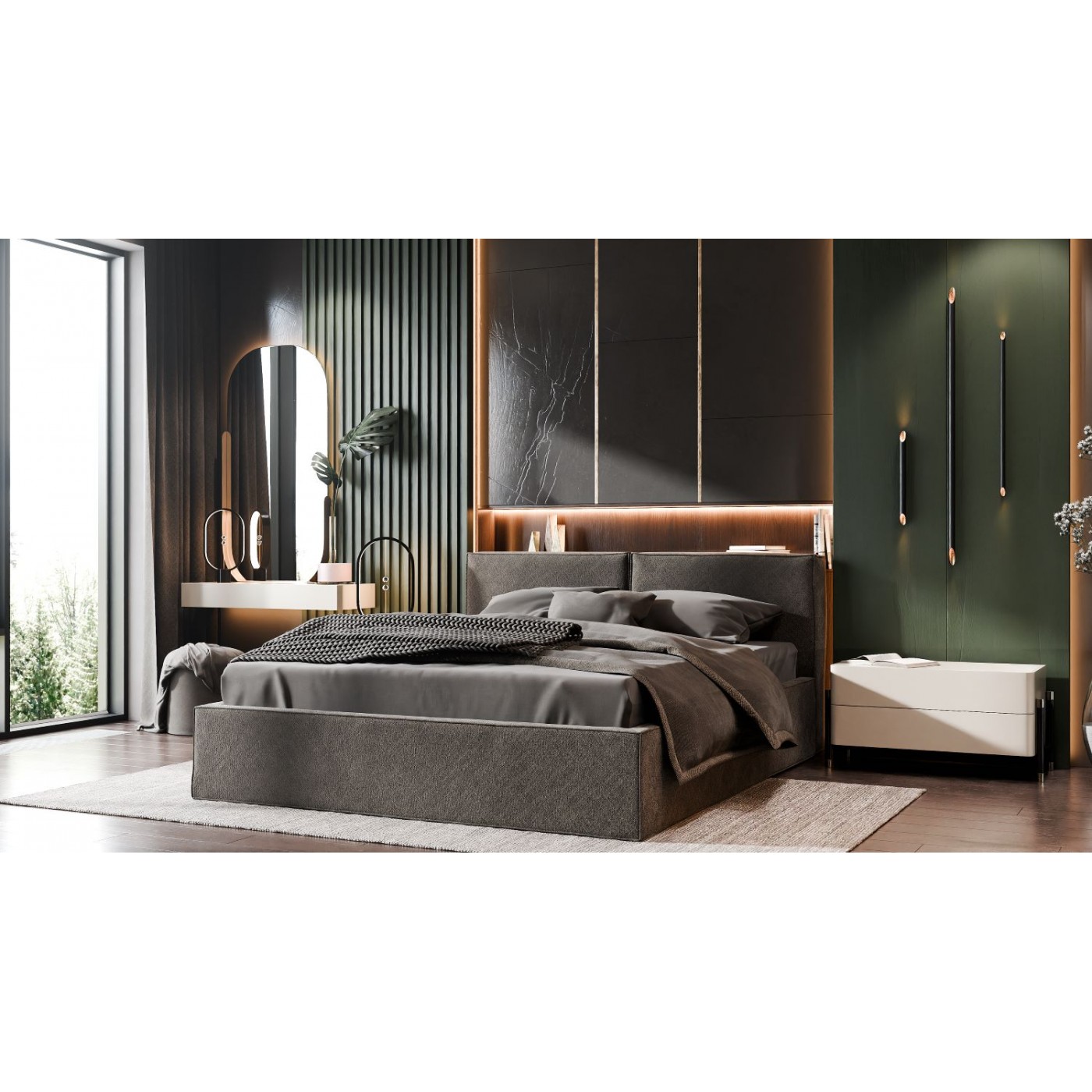 М'яке 2-сп ліжко Ванесса №4 без під. мех.