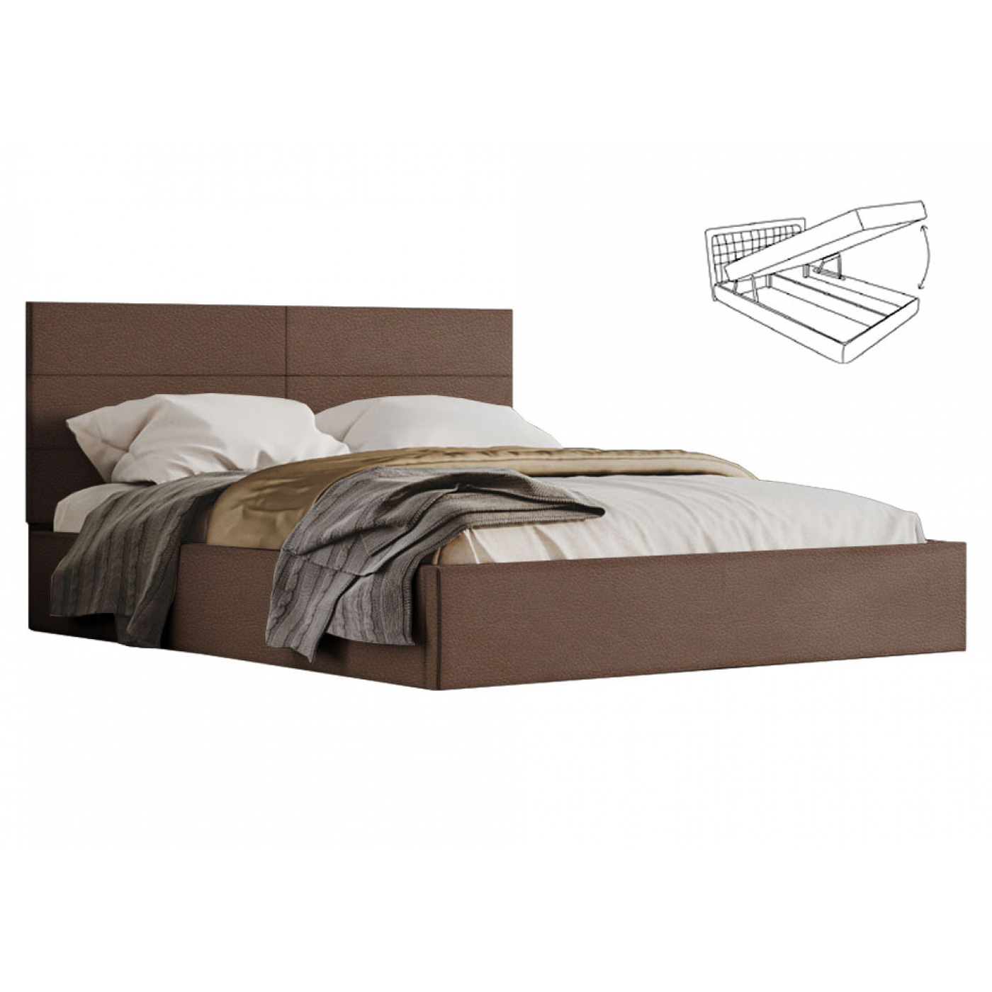 Мяке Ліжко Кароліна -3 (Ліжко 2-сп без під. мех. № 3)