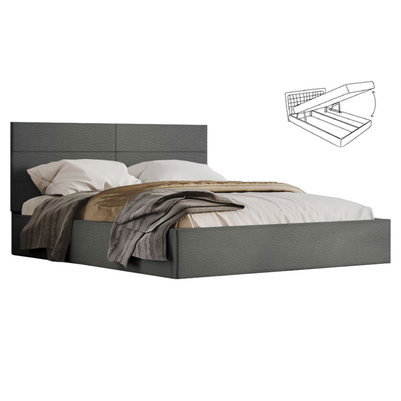 Мяке Ліжко Кароліна -3 (Ліжко 2-сп без під. мех. № 3)