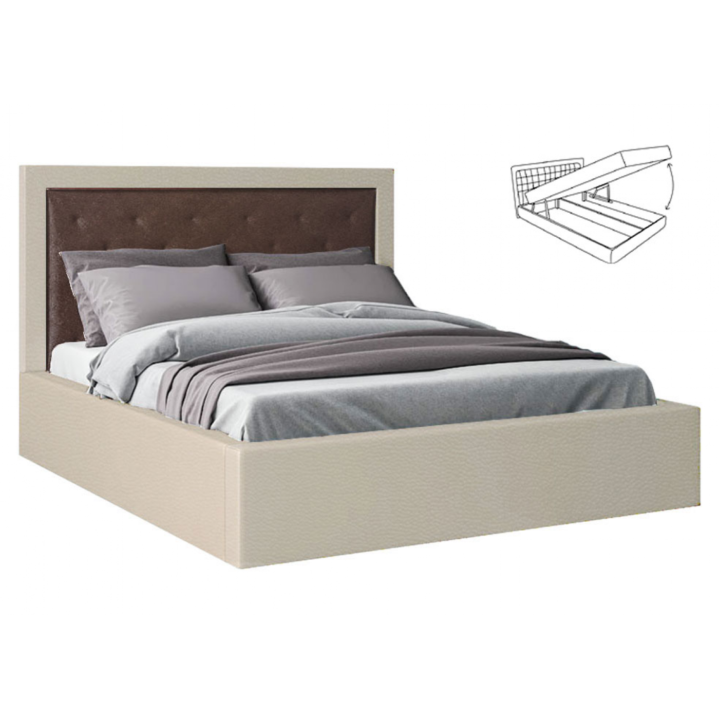 Мяке Ліжко Кароліна -4 (Ліжко 2-сп з під. мех. № 4)