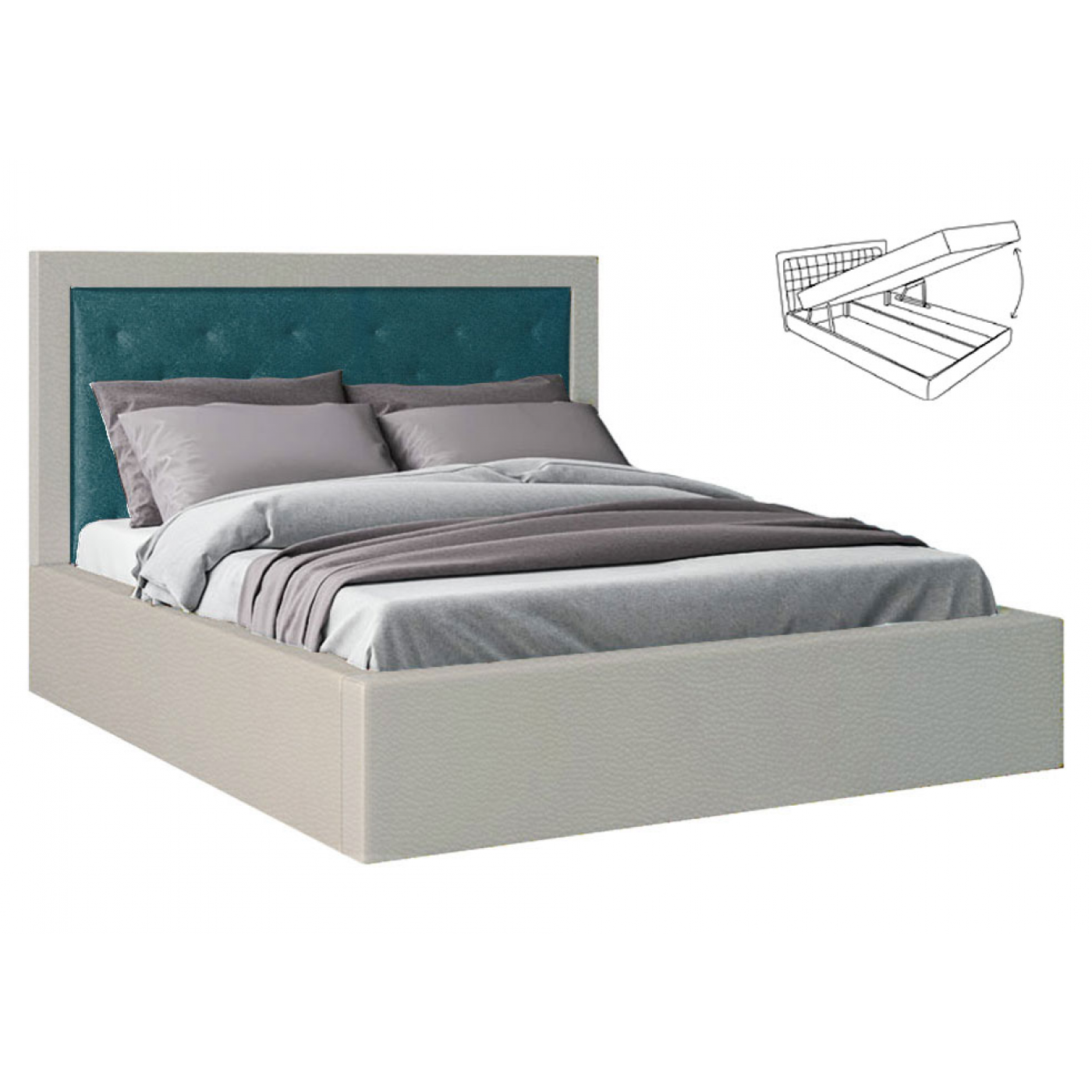 Мяке Ліжко Кароліна -4 (Ліжко 2-сп з під. мех. № 4)