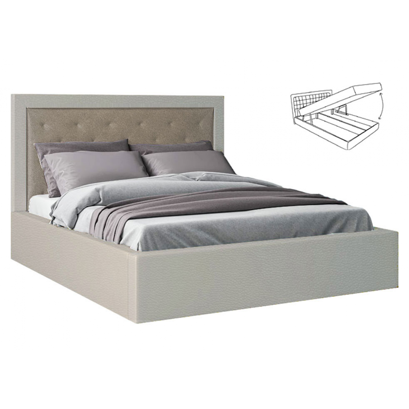 Мяке Ліжко Кароліна -4 (Ліжко 2-сп з під. мех. № 4)