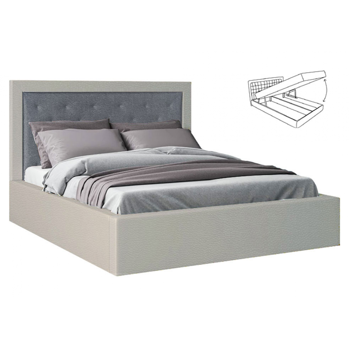 Мяке Ліжко Кароліна -4 (Ліжко 2-сп з під. мех. № 4)