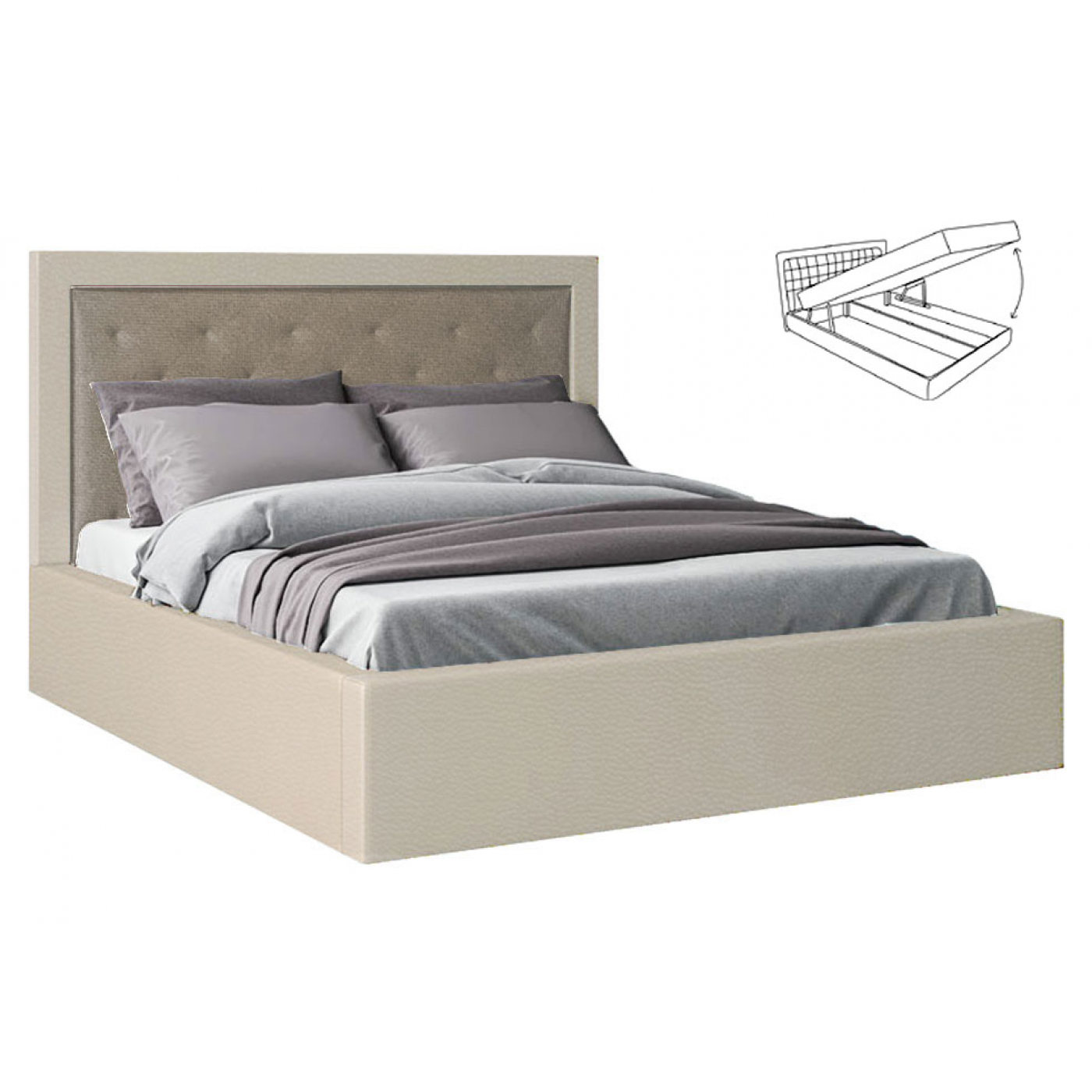 Мяке Ліжко Кароліна -4 (Ліжко 2-сп з під. мех. № 4)