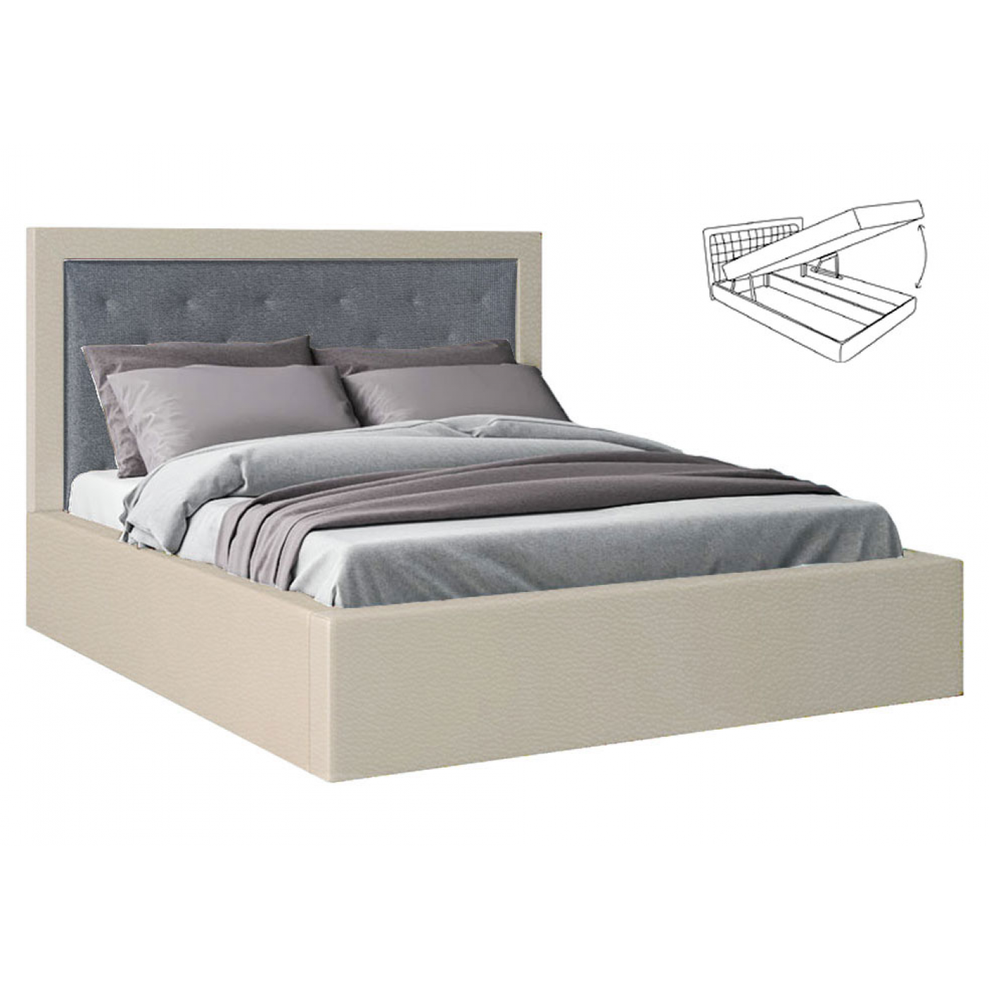 Мяке Ліжко Кароліна -4 (Ліжко 2-сп з під. мех. № 4)