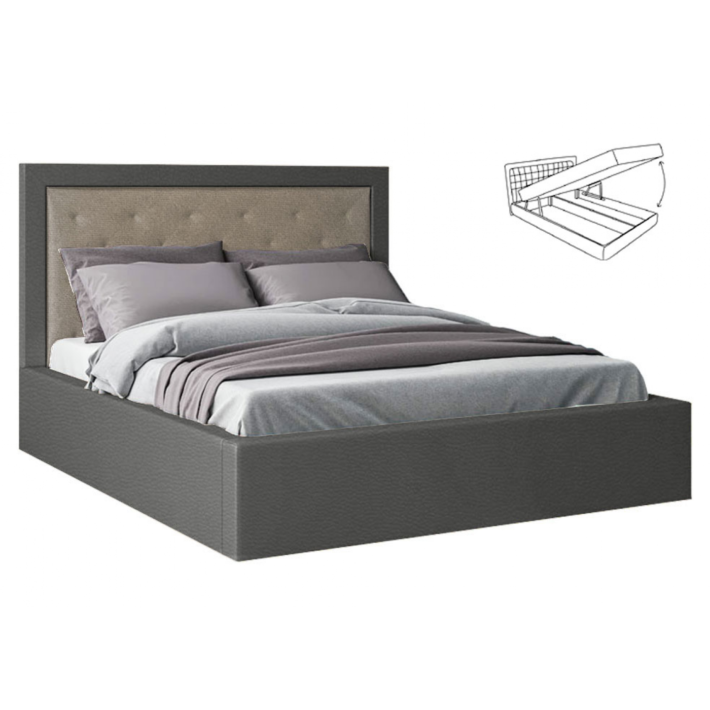 Мяке Ліжко Кароліна -4 (Ліжко 2-сп з під. мех. № 4)