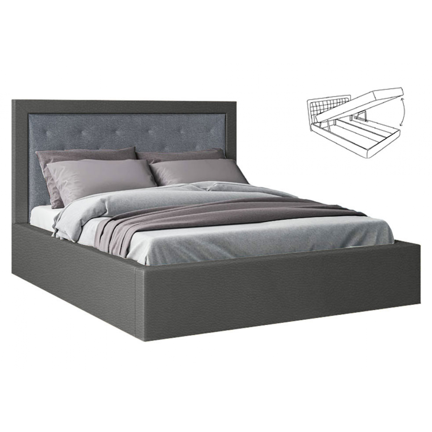 Мяке Ліжко Кароліна -4 (Ліжко 2-сп з під. мех. № 4)