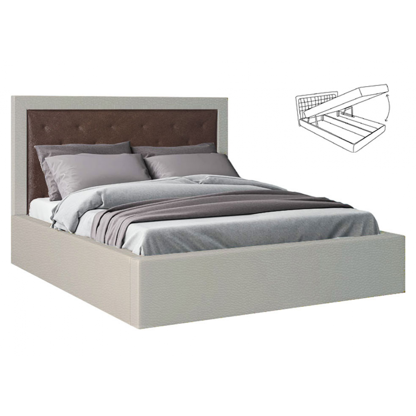 Мяке Ліжко Кароліна -4 (Ліжко 2-сп з під. мех. № 4)