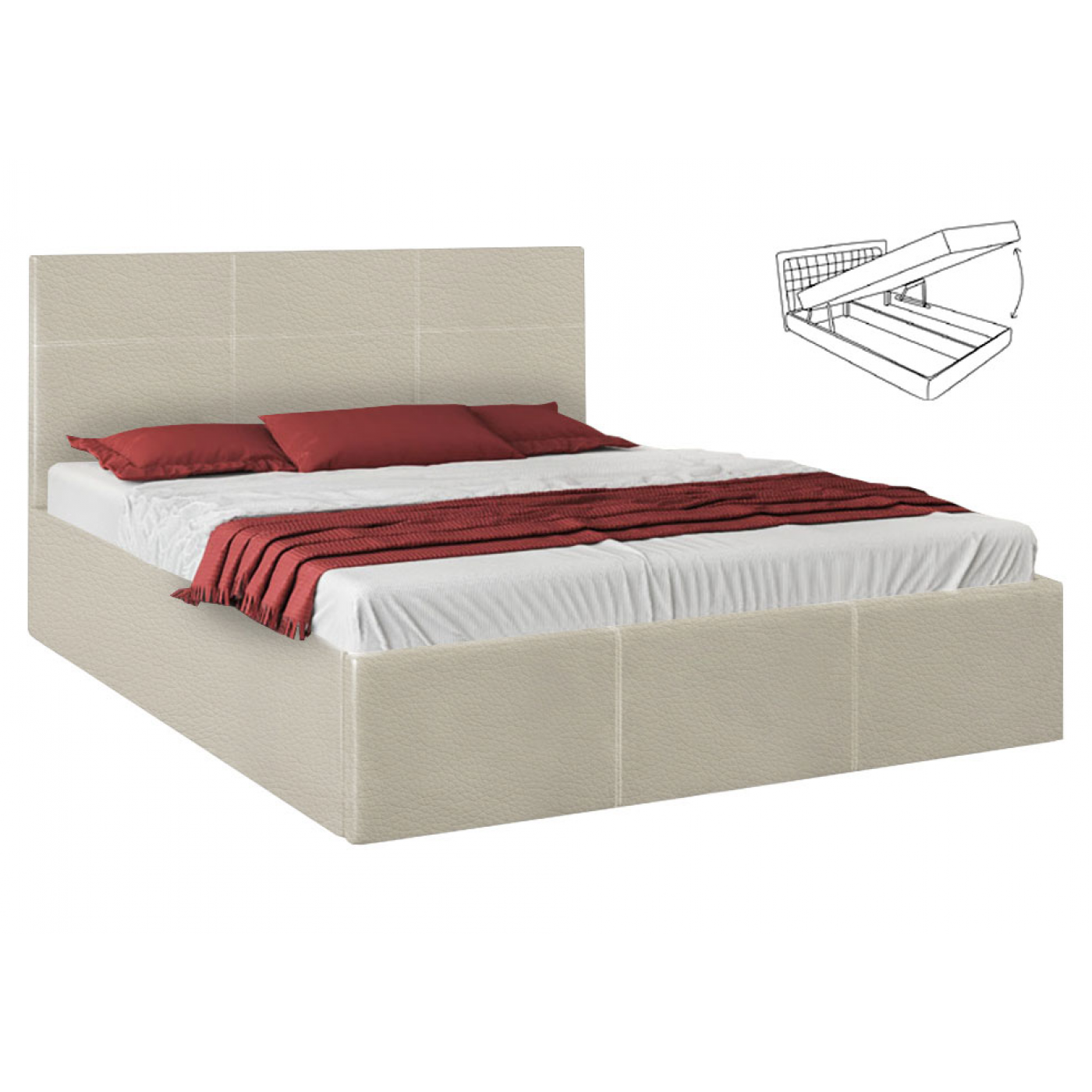 Мягкая кровать Каролина -5 (Кровать 2-сп без под. мех №5)