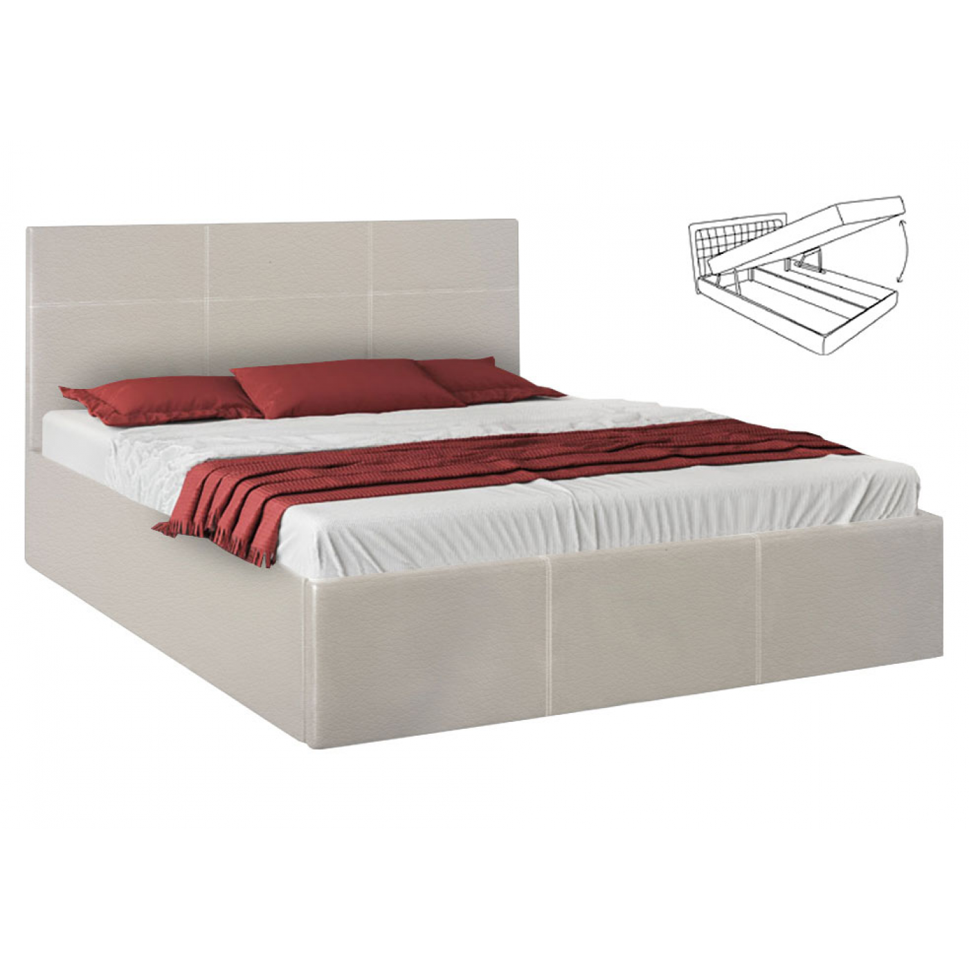 Мягкая кровать Каролина -5 (Кровать 2-сп с под. мех. № 5)