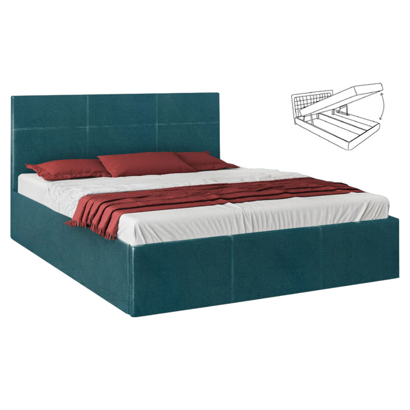 Мягкая кровать Каролина -5 (Кровать 2-сп с под. мех. № 5)