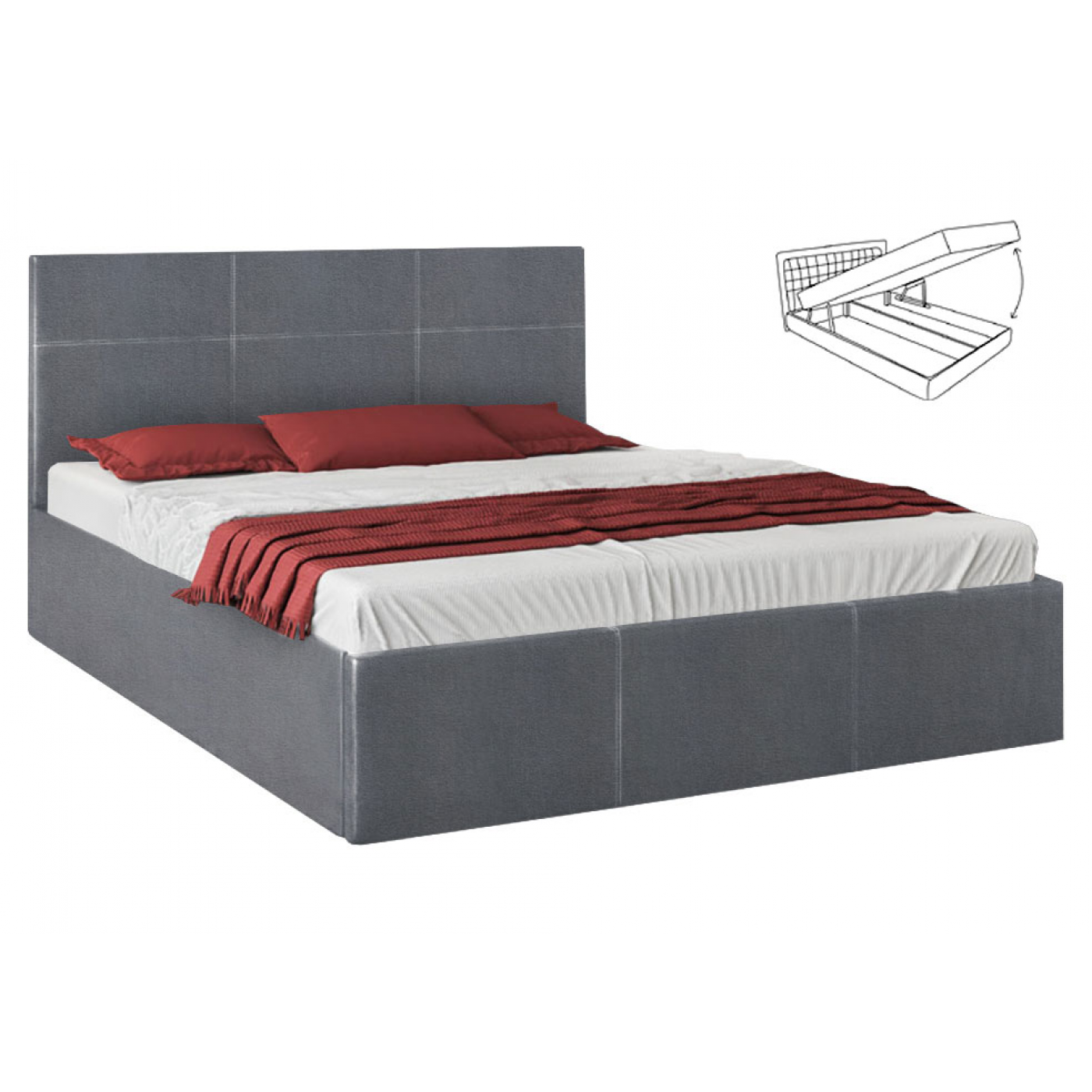 Мягкая кровать Каролина -5 (Кровать 2-сп с под. мех. № 5)