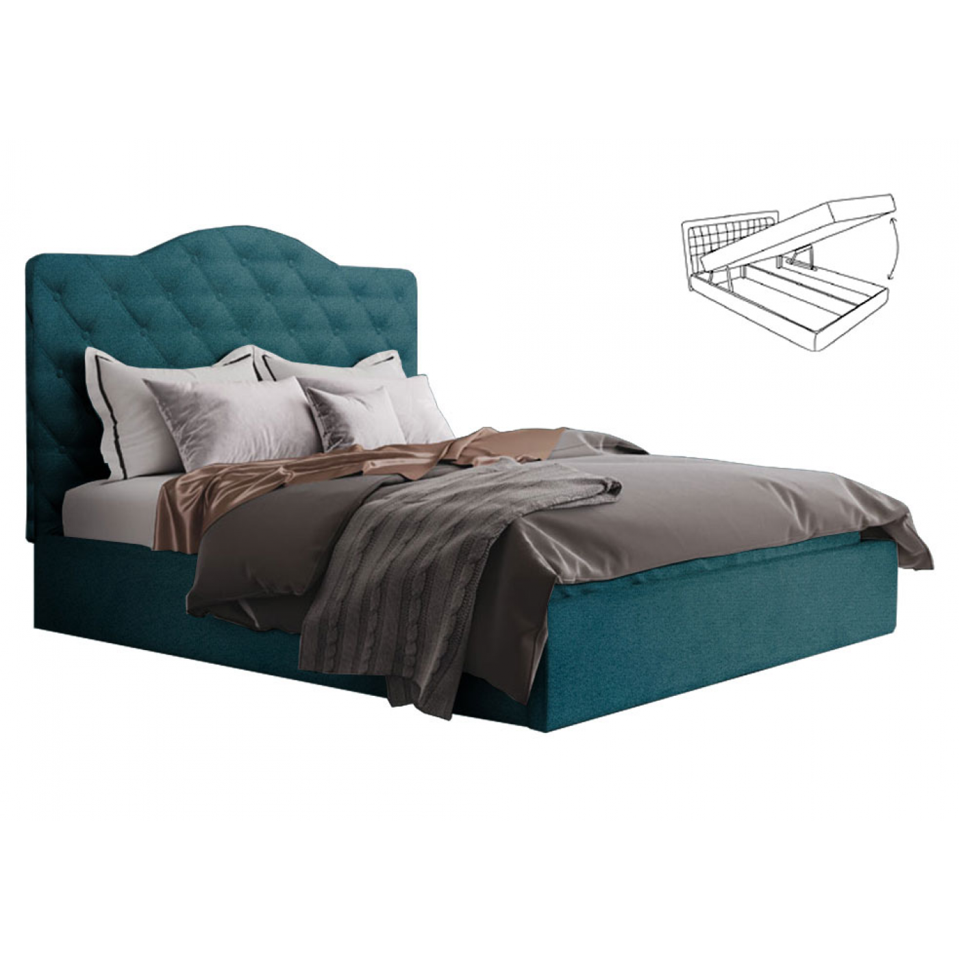 Мяке Ліжко Кароліна -1 (Ліжко 2-сп з під. мех. № 1)