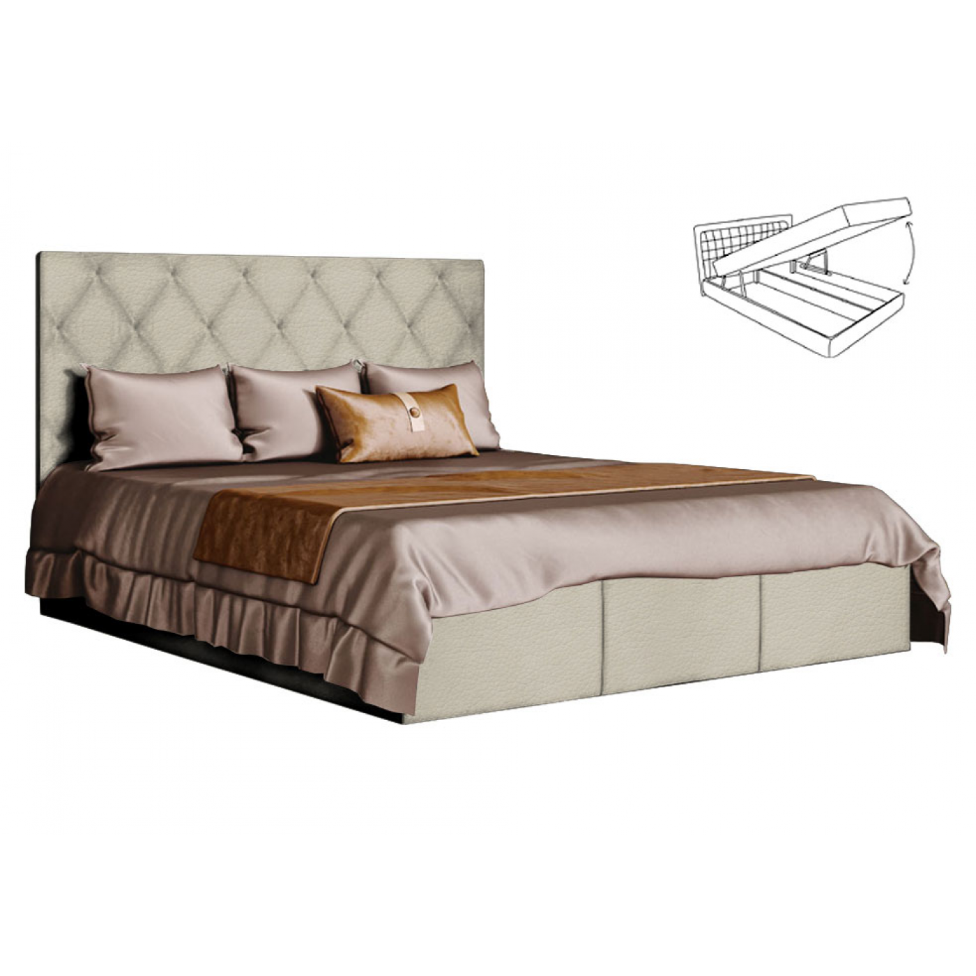 Мяке Ліжко Кароліна -2 (Ліжко 2-сп без під. мех. № 2)