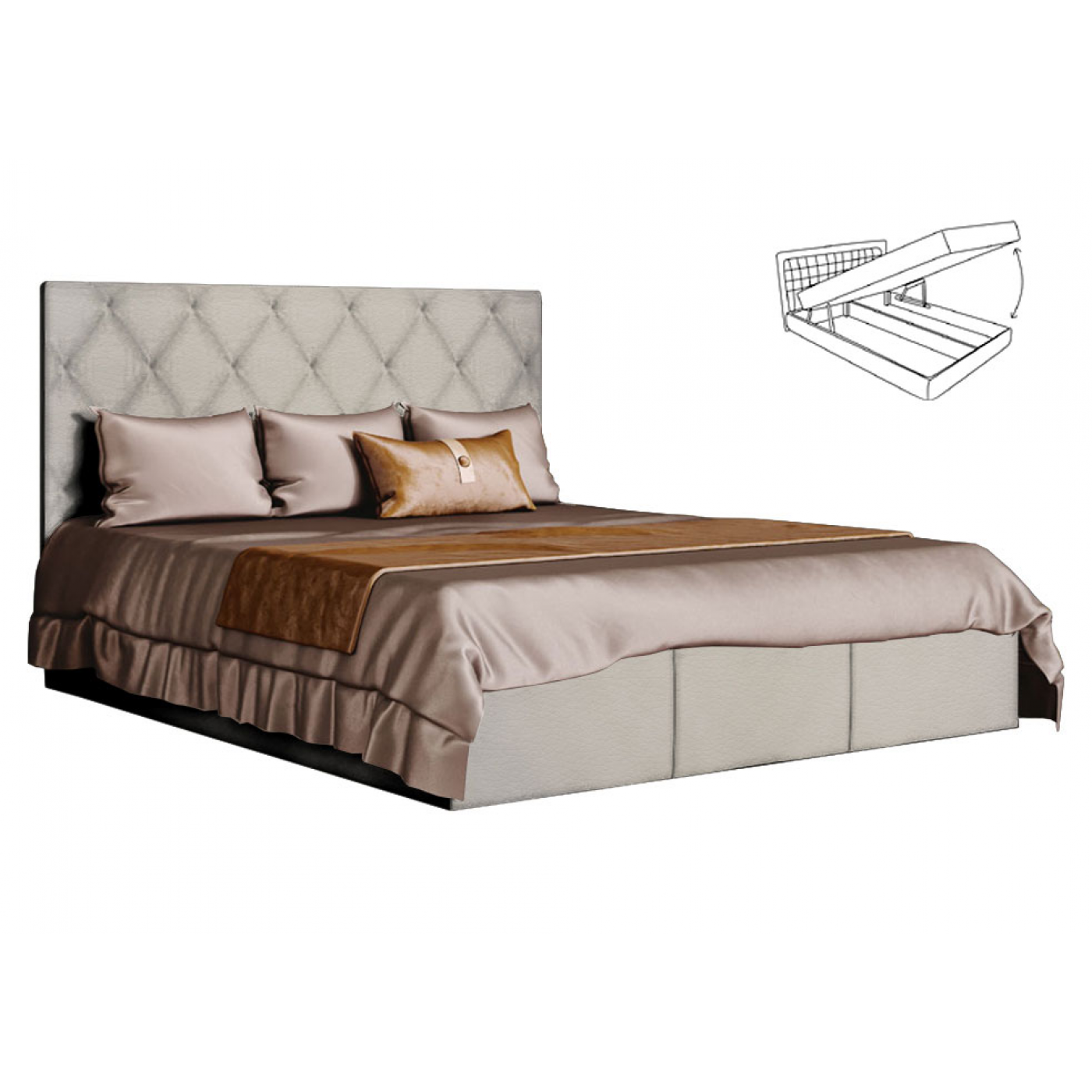 Мяке Ліжко Кароліна -2 (Ліжко 2-сп без під. мех. № 2)