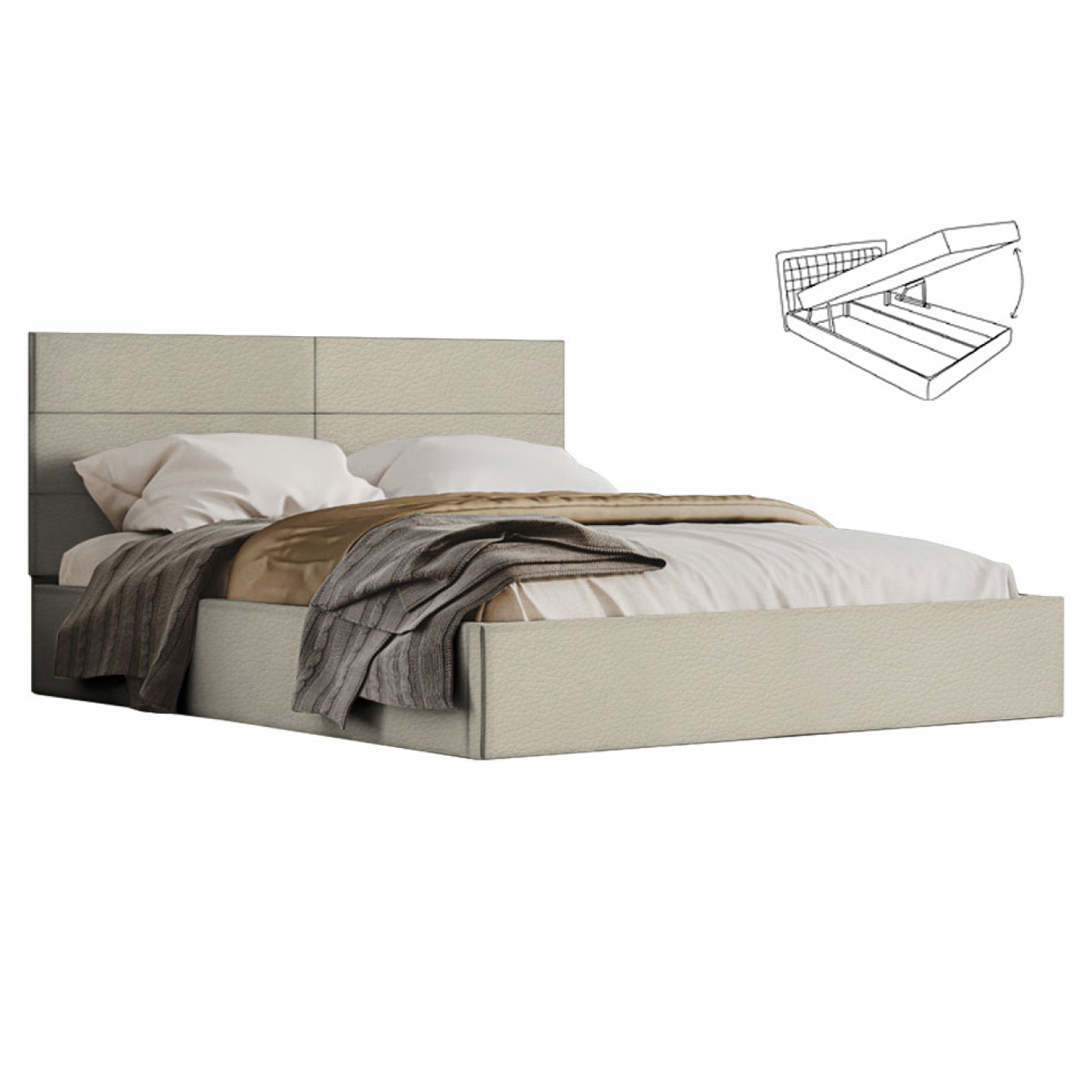 Мяке Ліжко Кароліна -3 (Ліжко 2-сп з під. мех. № 3)