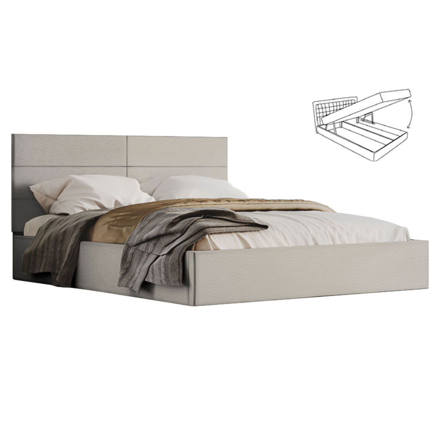 Мяке Ліжко Кароліна -3 (Ліжко 2-сп з під. мех. № 3)