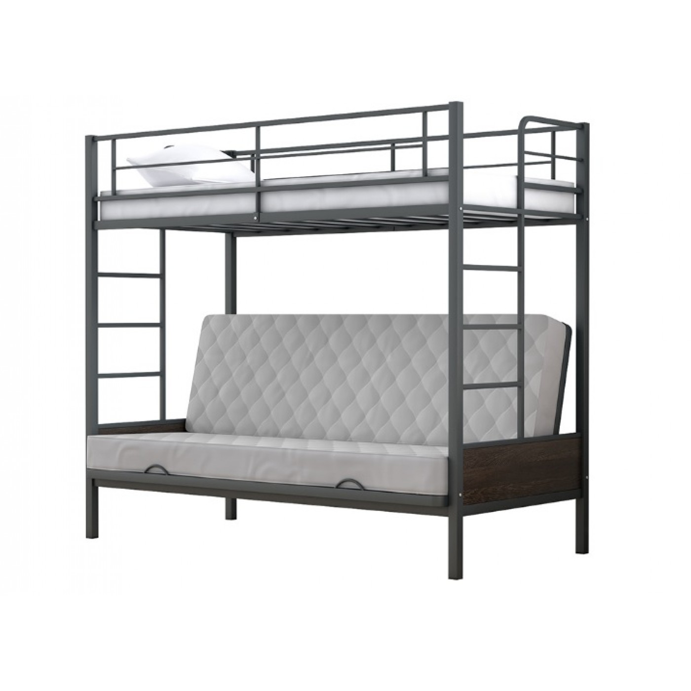 Дакар Кровать двухъярусная металлическая с диваном