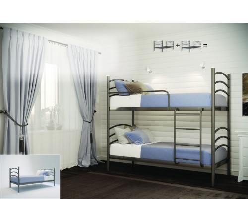 Ліжко металеве Маргарита 2 яруси розбірне