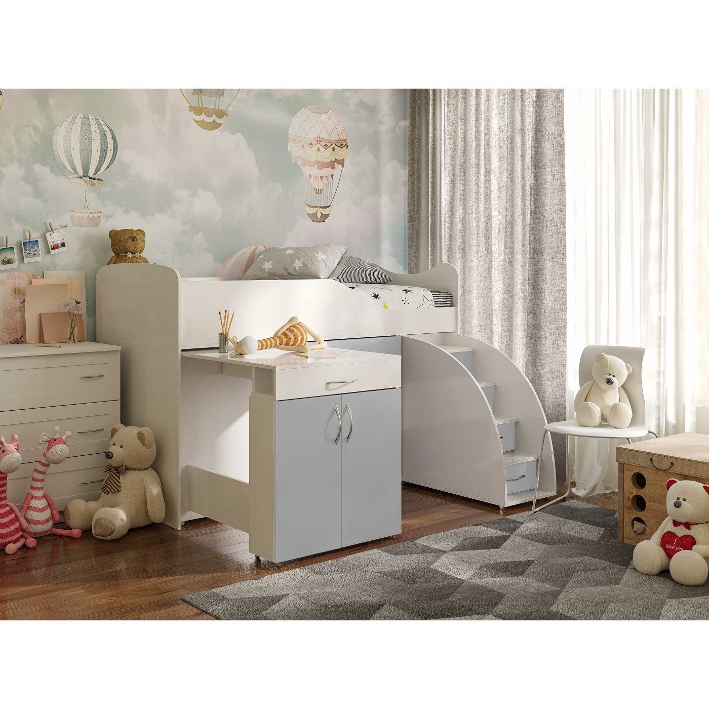 BAD ROOM Ліжко кімната №5+СТІЛ  1840*860 (сп.м. 1800*800)