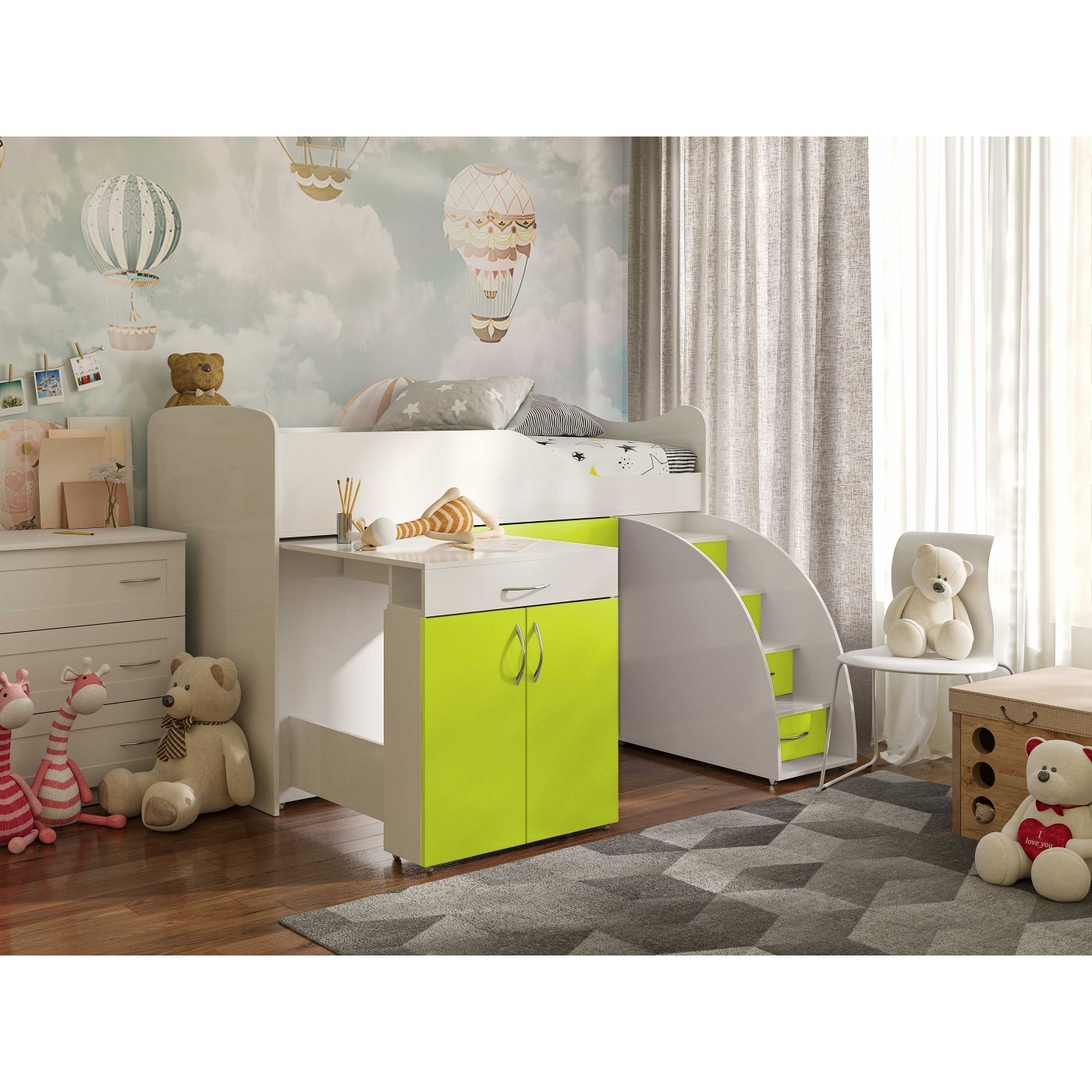 BAD ROOM Ліжко кімната №5+СТІЛ  1840*860 (сп.м. 1800*800)