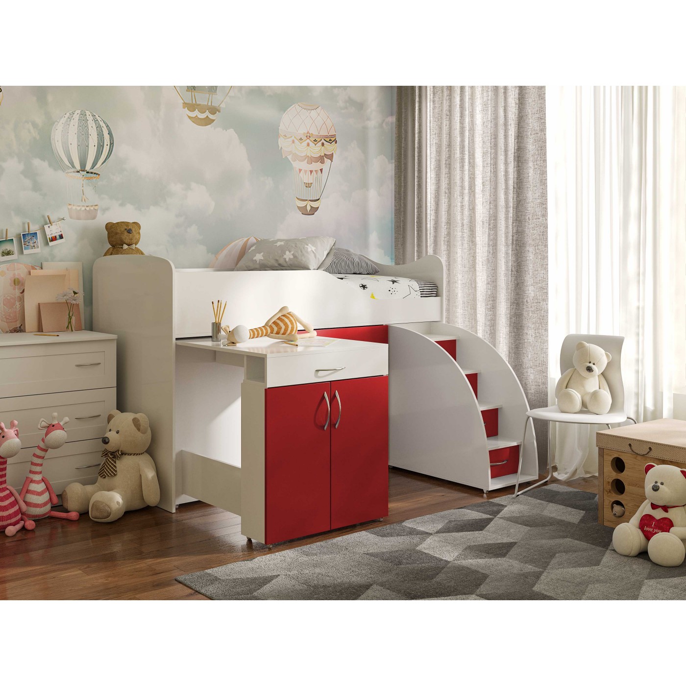 BAD ROOM Ліжко кімната №5+СТІЛ  1840*860 (сп.м. 1800*800)