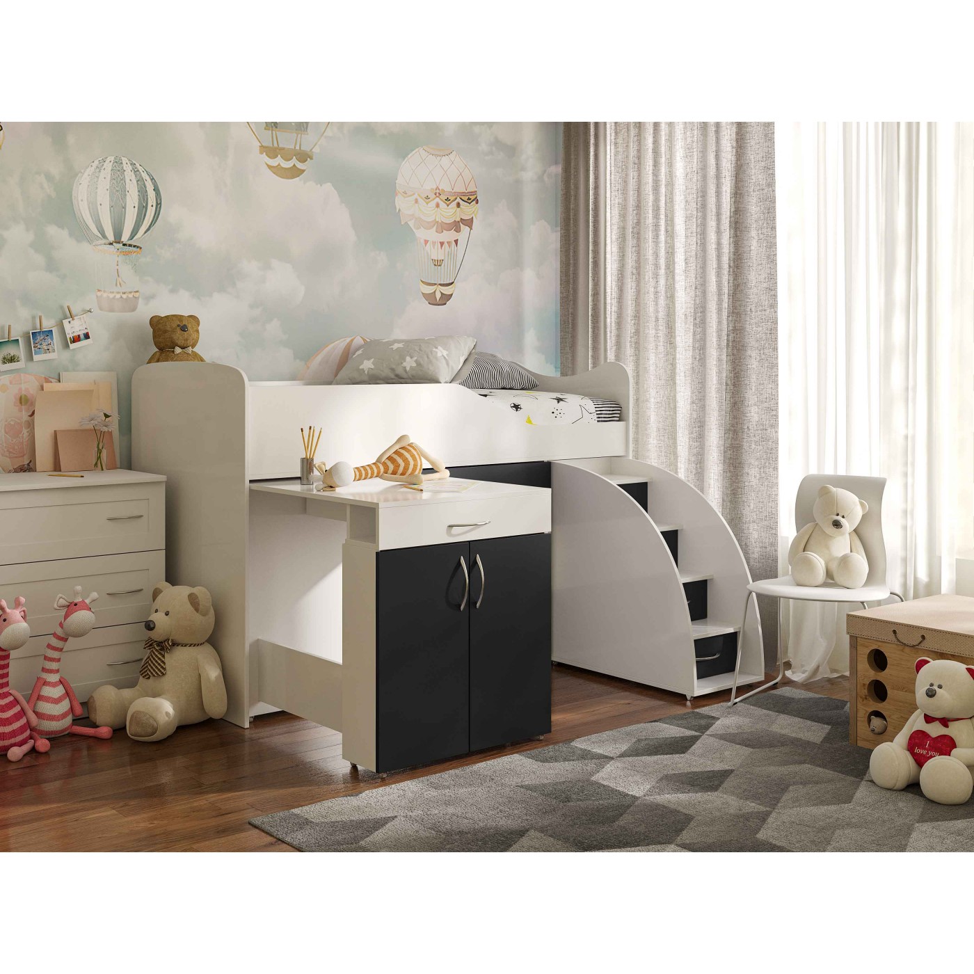 BAD ROOM Ліжко кімната №5+СТІЛ  1840*860 (сп.м. 1800*800)