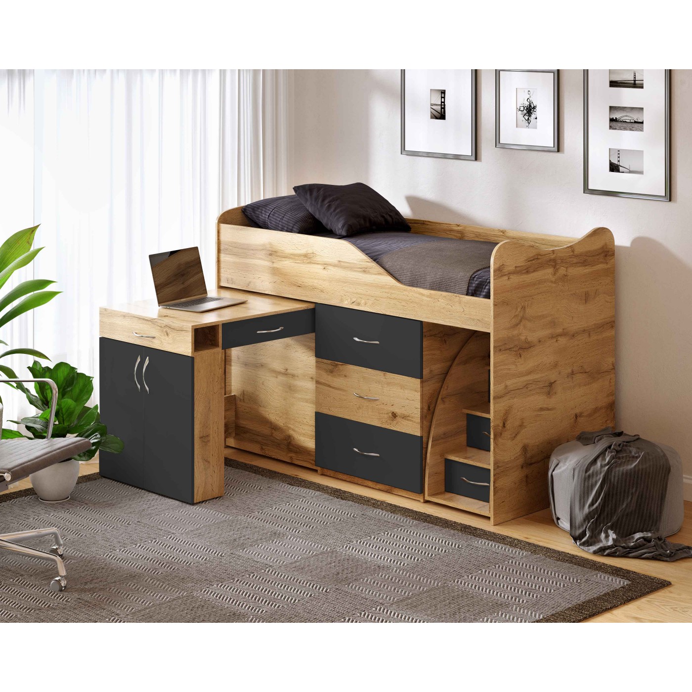 BAD ROOM Ліжко кімната №5+СТІЛ  1840*860 (сп.м. 1800*800)