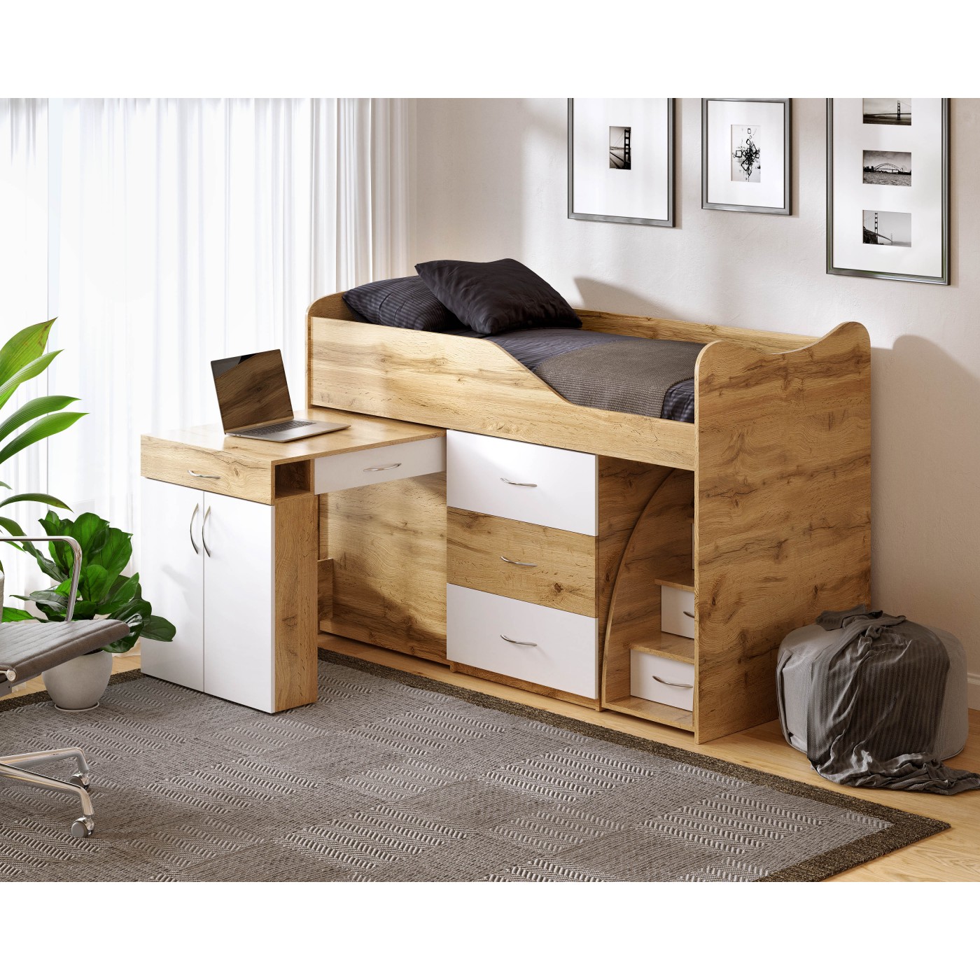 BAD ROOM Ліжко кімната №5+СТІЛ  1840*860 (сп.м. 1800*800)