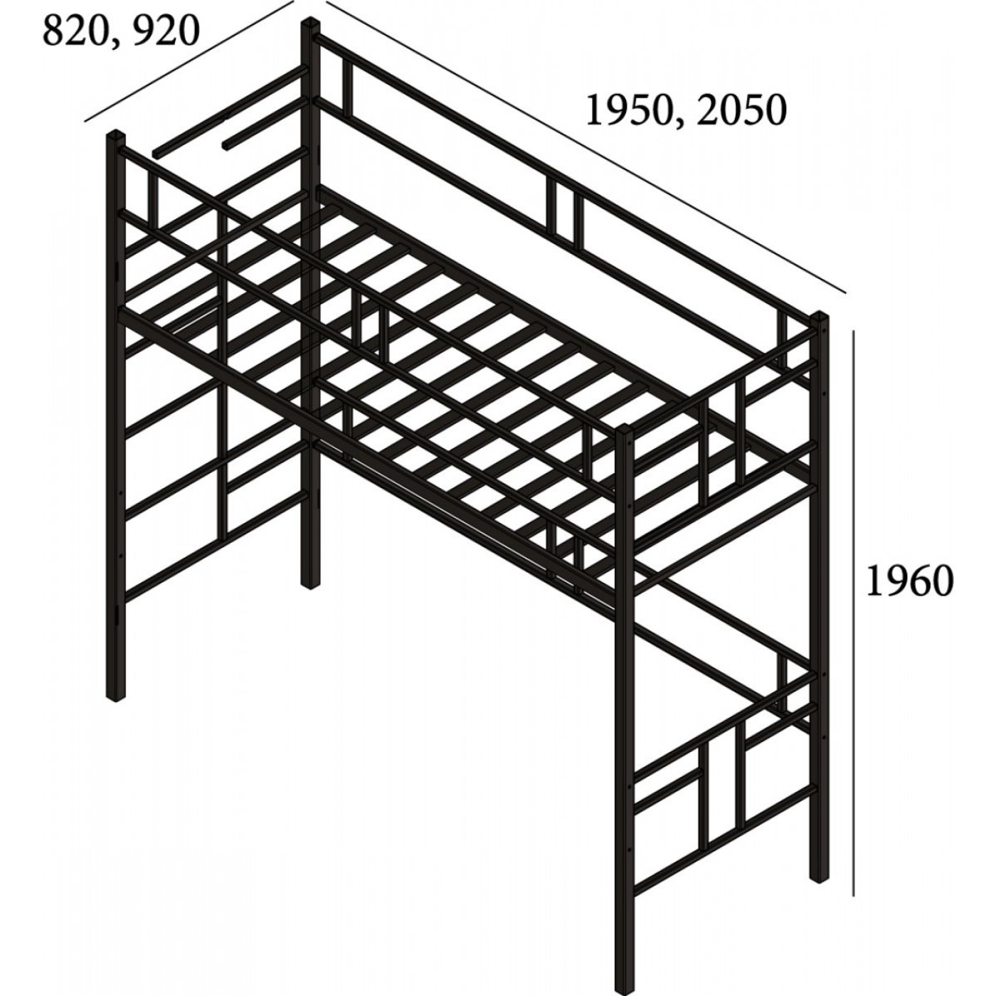 Ліжко металеве Дабл Горище