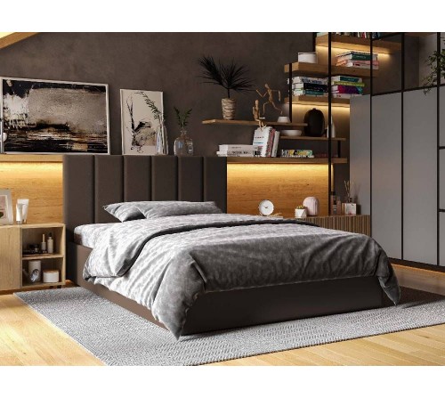 ЛІЖКО 2-х спальне LINE+МЕХАНІЗМ та Ламелі на металевому каркасі