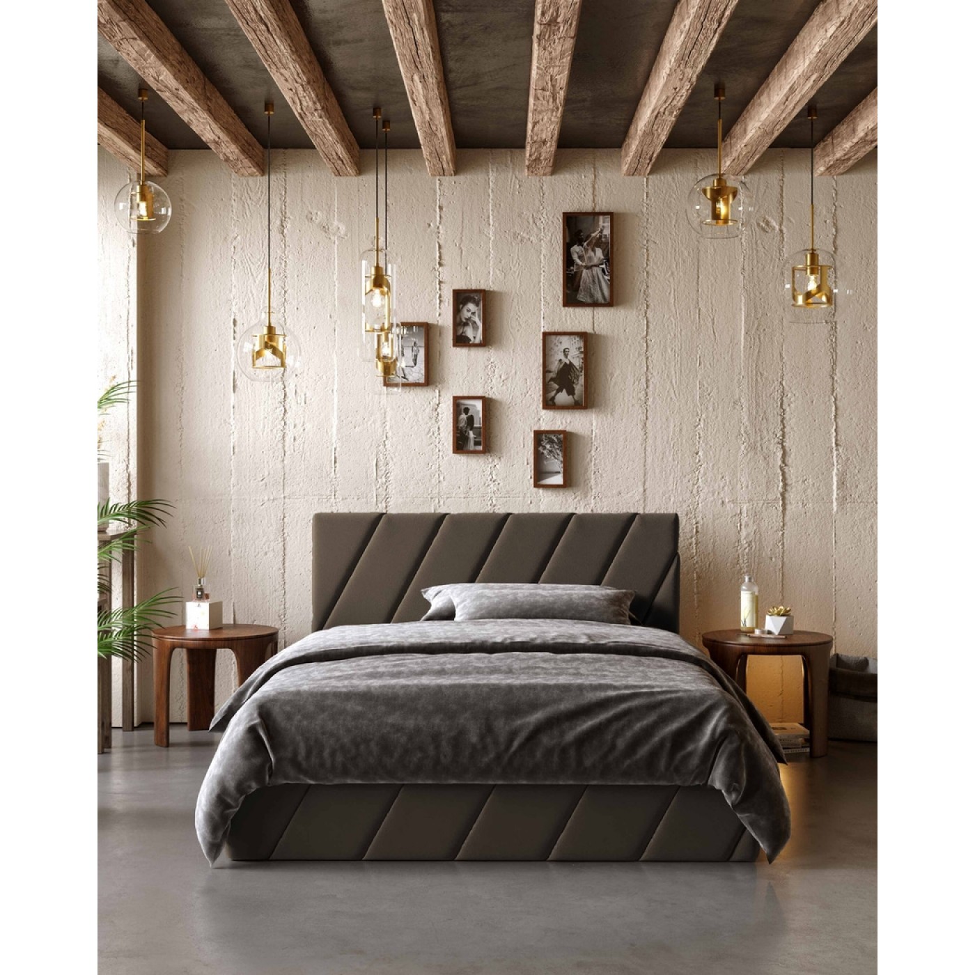 ЛІЖКО 2-х спальне PALERMO+МЕХАНІЗМ та Ламелі на металевому каркасі