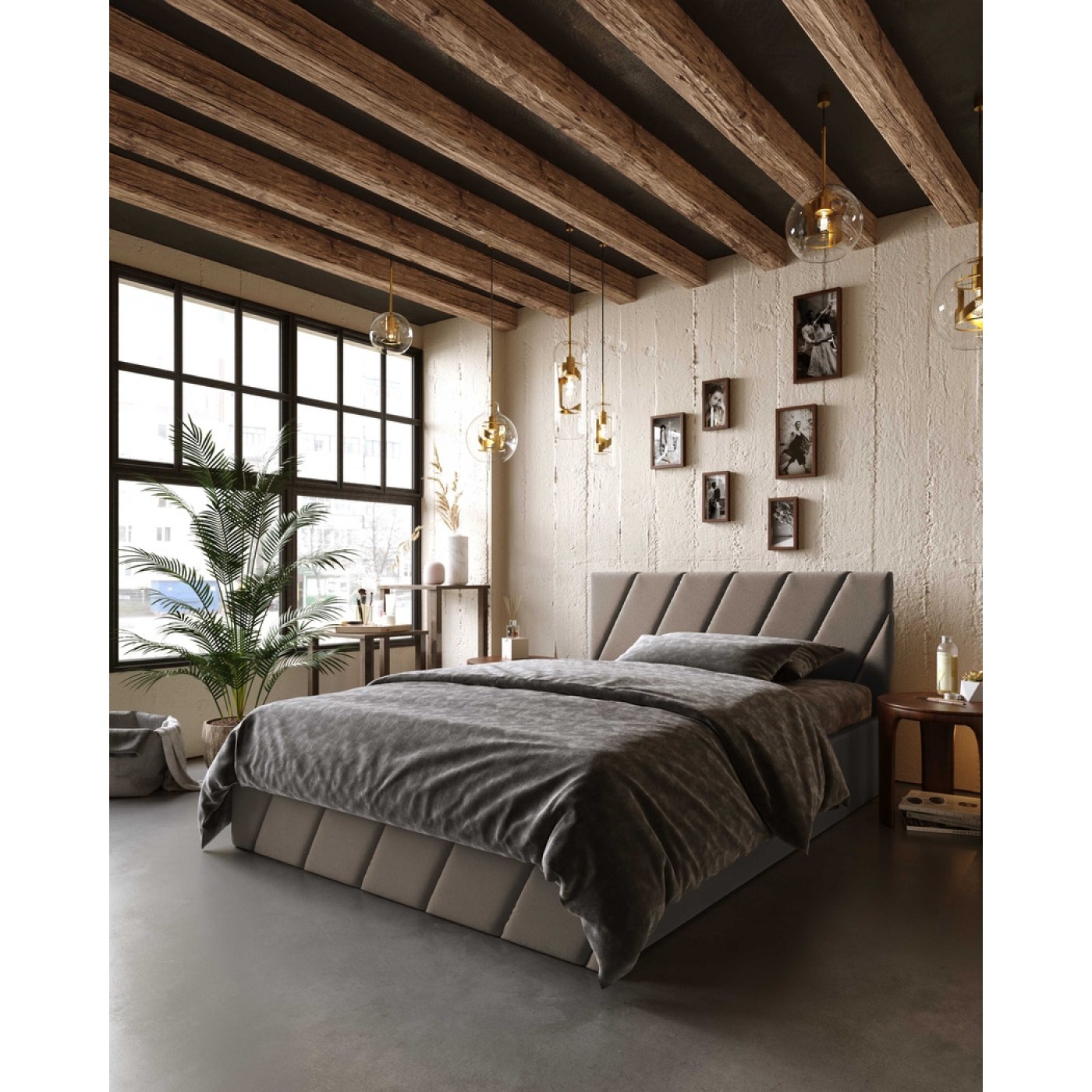 ЛІЖКО 2-х спальне PALERMO+МЕХАНІЗМ та Ламелі на металевому каркасі