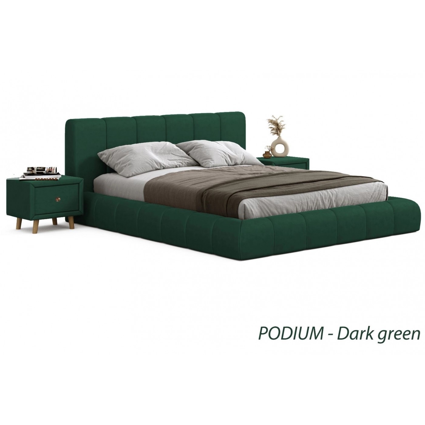 ЛІЖКО 2-х спальне PODIUM+МЕХАНІЗМ та Ламелі на металевому каркасі