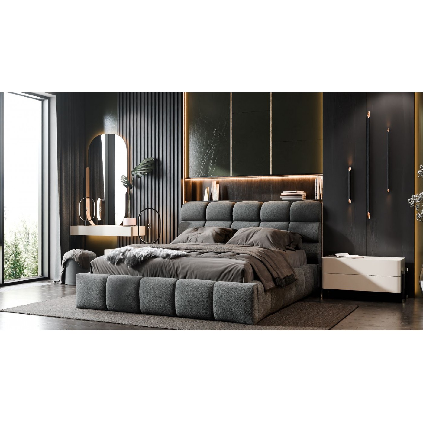 М'яке 2-сп ліжко Ванесса №2 з підйомним механізмом