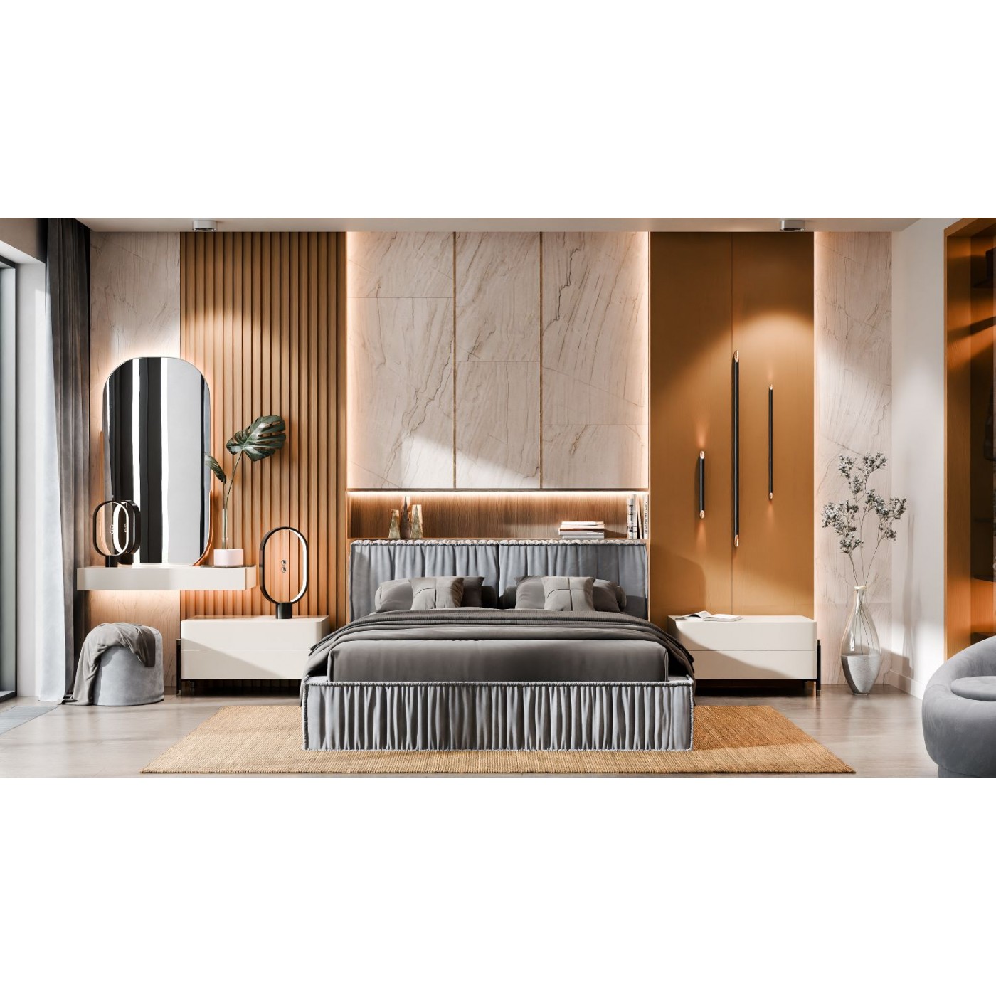 Мягкая 2-сп кровать Ванесса № 3 с подъёмным механизмом