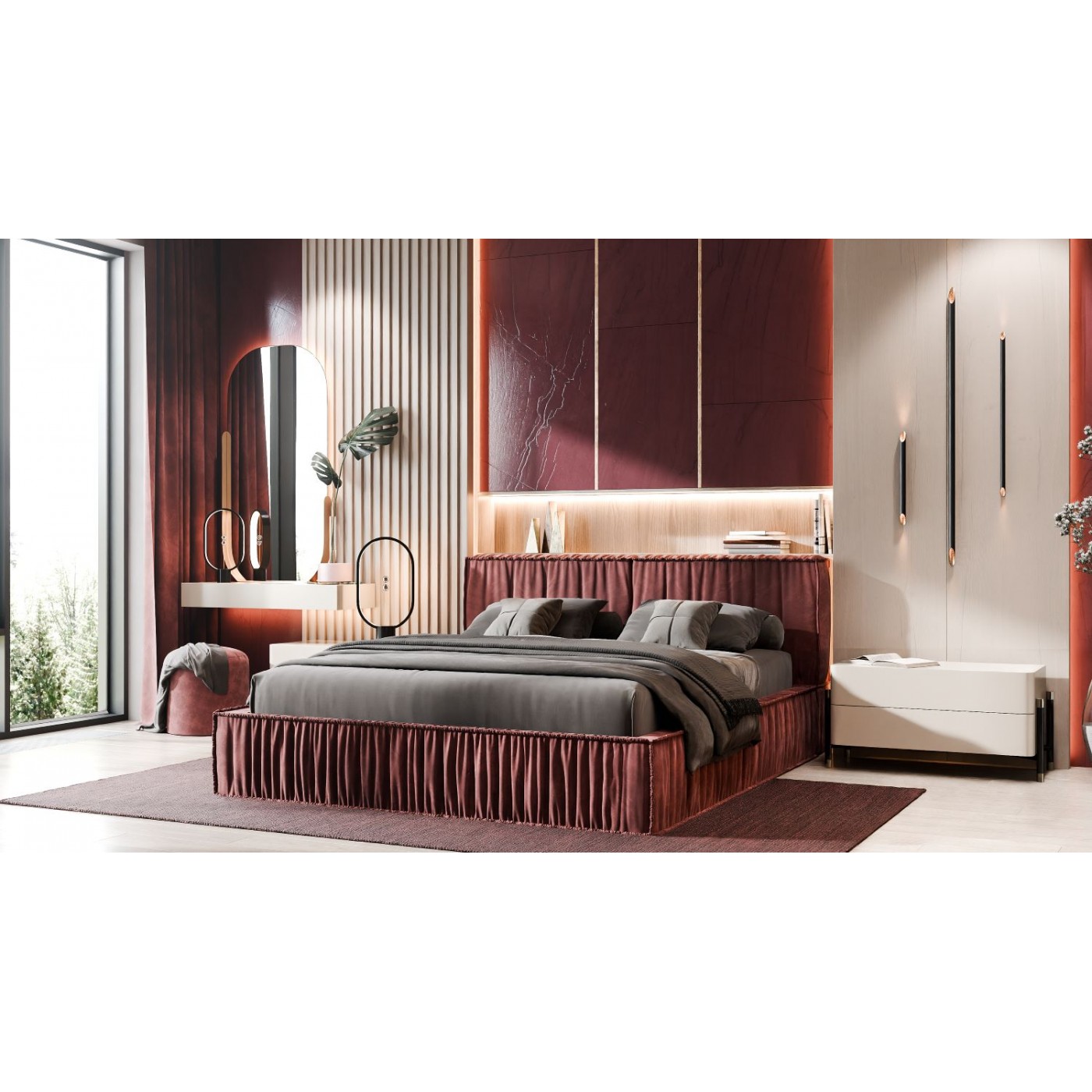 Мягкая 2-сп кровать Ванесса № 3 с подъёмным механизмом