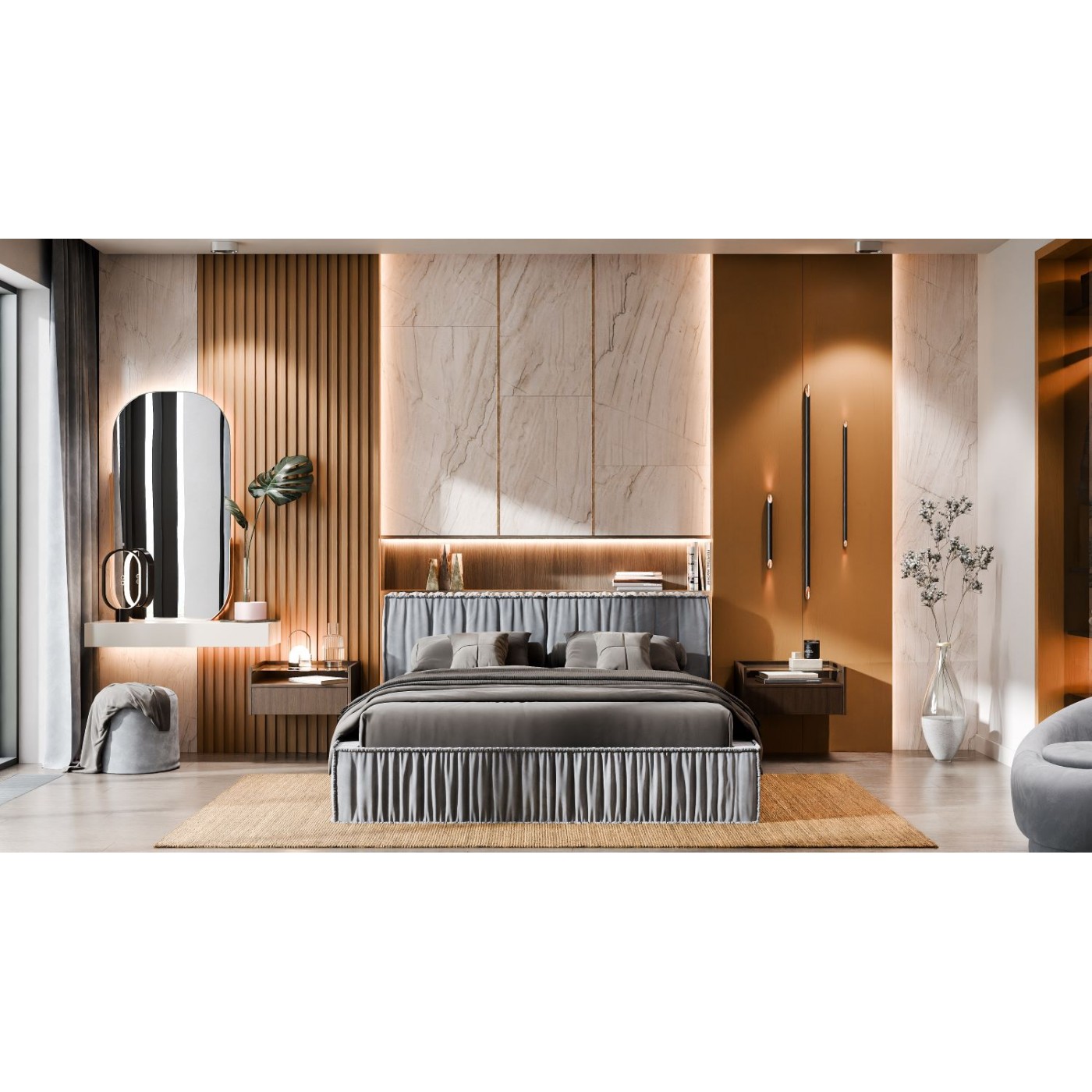 Мягкая 2-сп кровать Ванесса № 3 с подъёмным механизмом