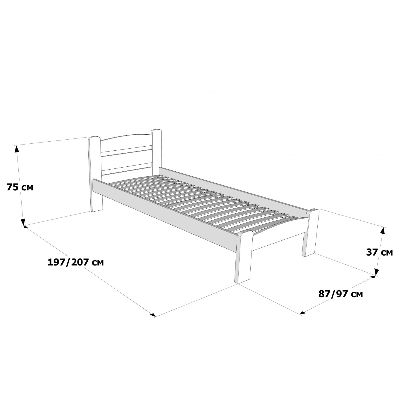 Ліжко 1-спальне Дональд