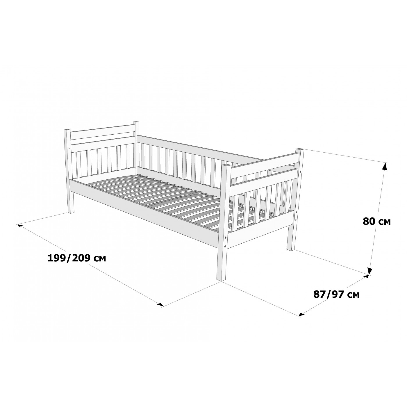 Ліжко 1-спальне Моллі