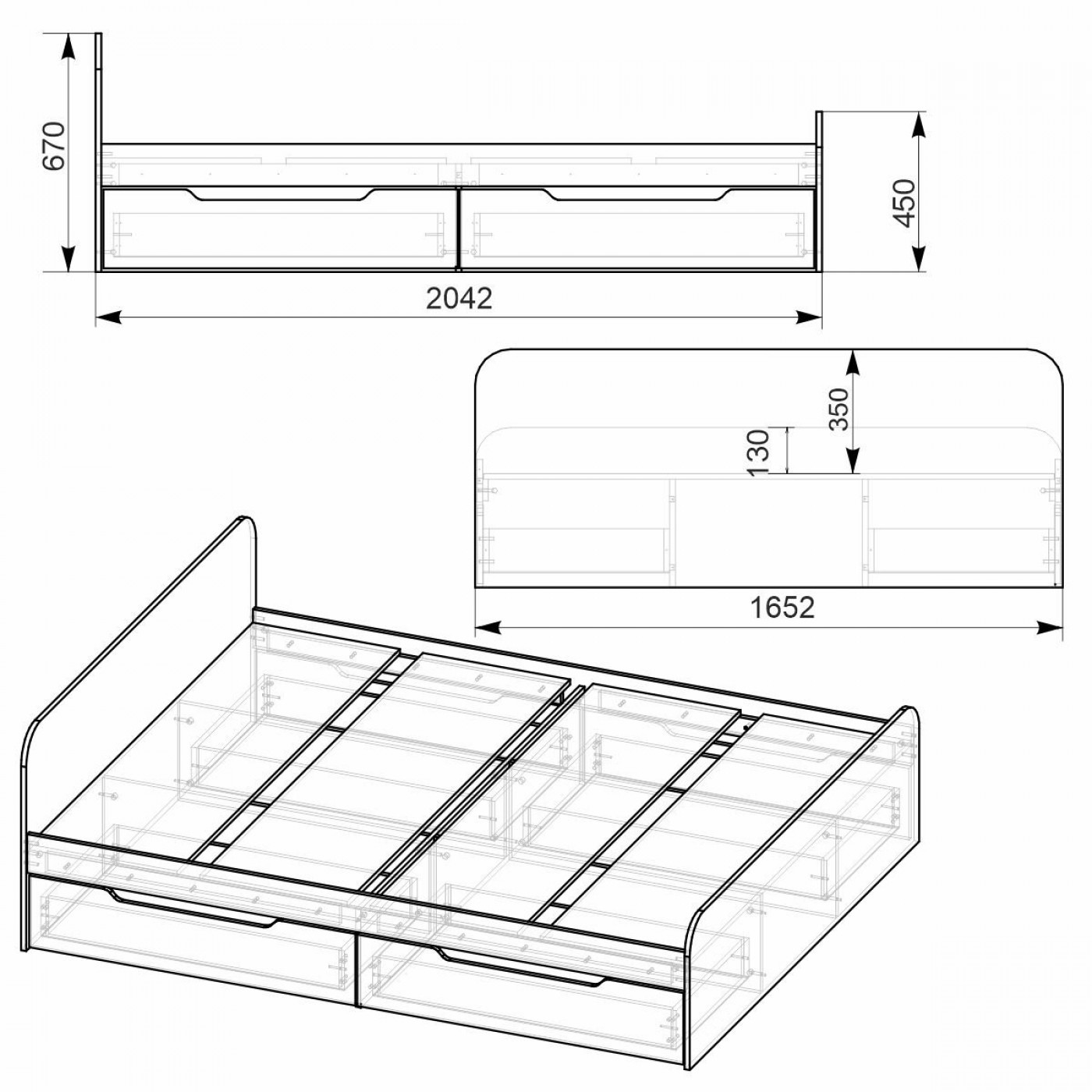 Ліжко Віола -160