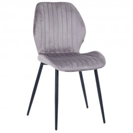 Стілець Lily чорний/вельвет сірий