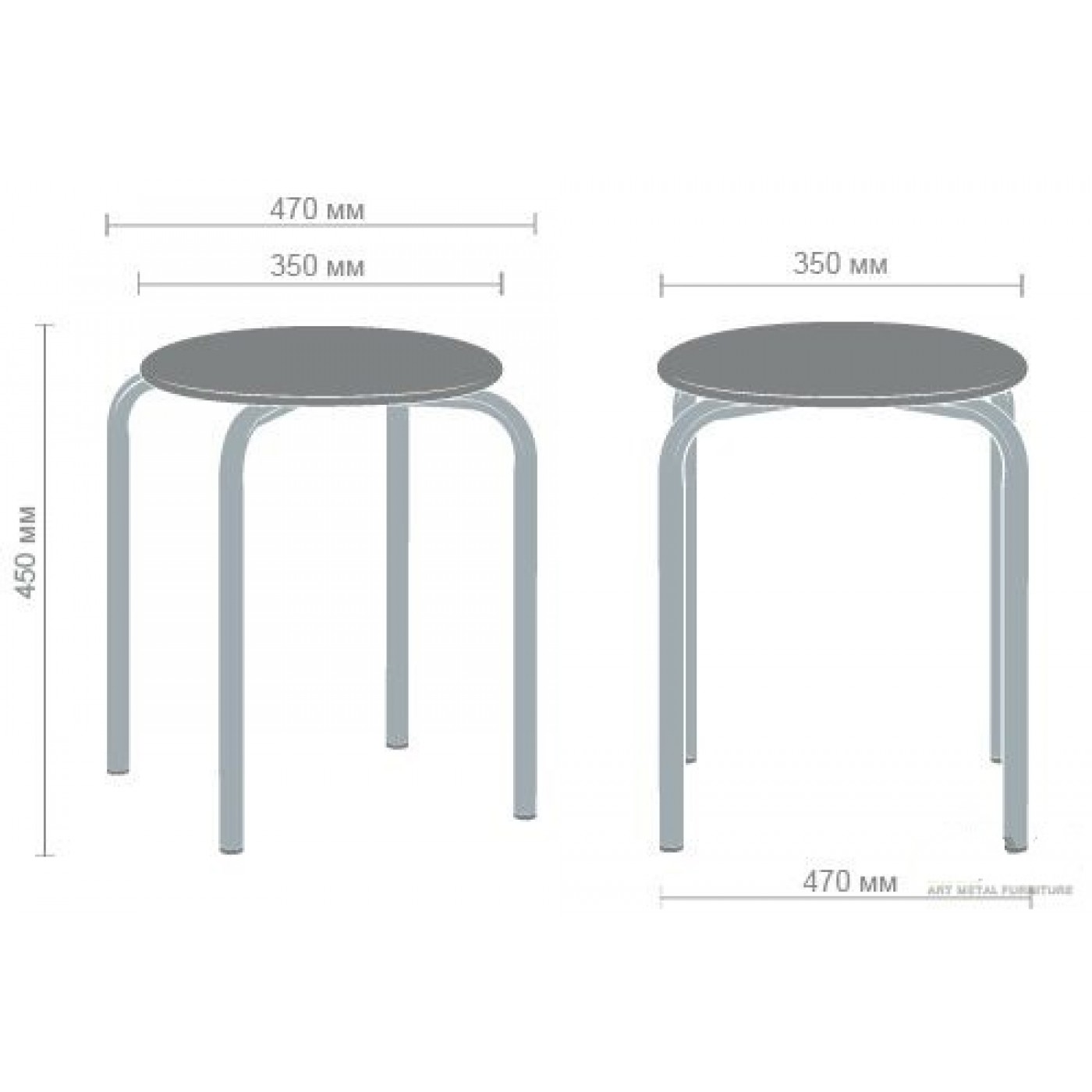 Табурет Софи хром + скаден бордо  