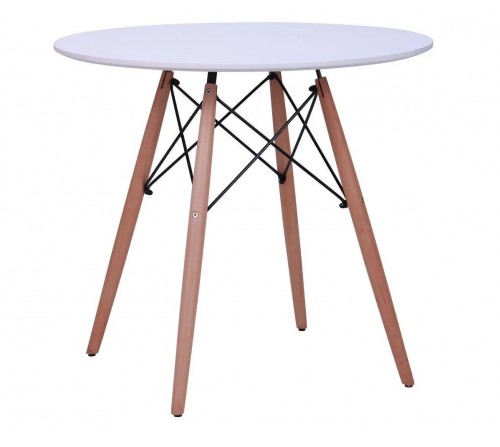 Стіл обідній Helis D-800 мм МДФ білий