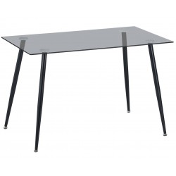 Стол обеденный Умберто (DT1177-1) черный/стекло тонированное серое
